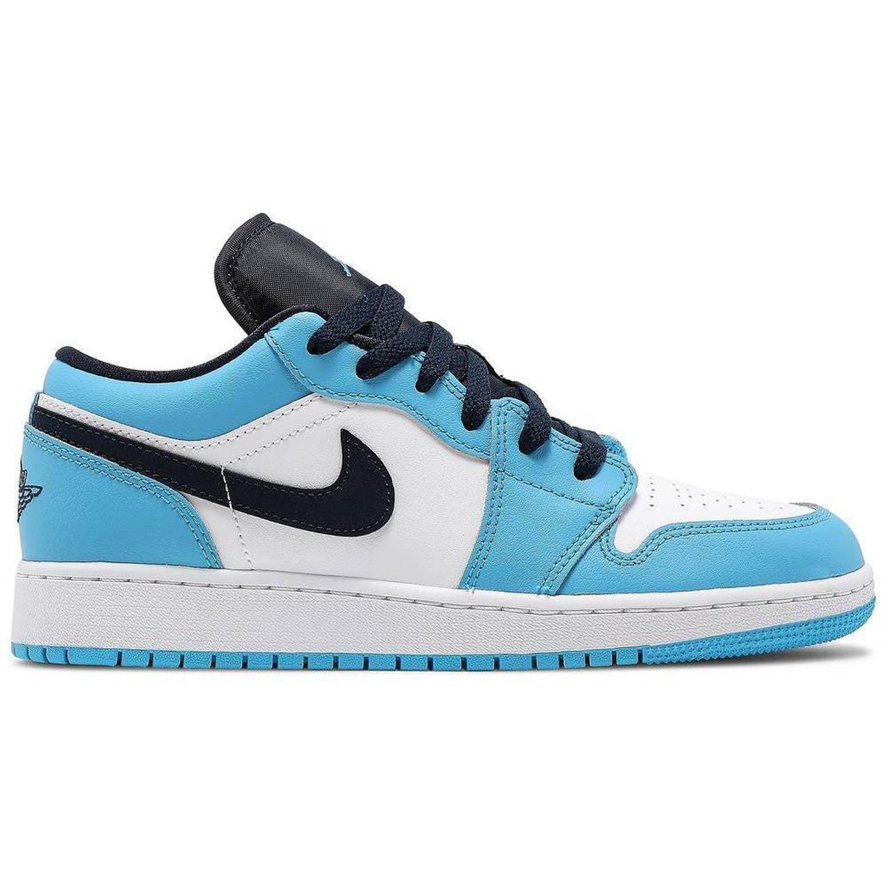 Authentic Blue Nike Jordan lows UNC Size US 5, UK... - Depop