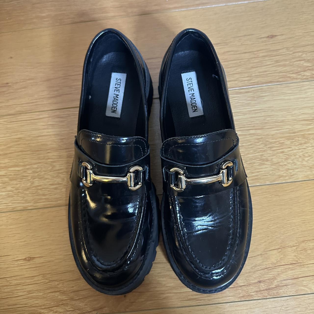 Steve Madden Women's Black Loafers | Depop