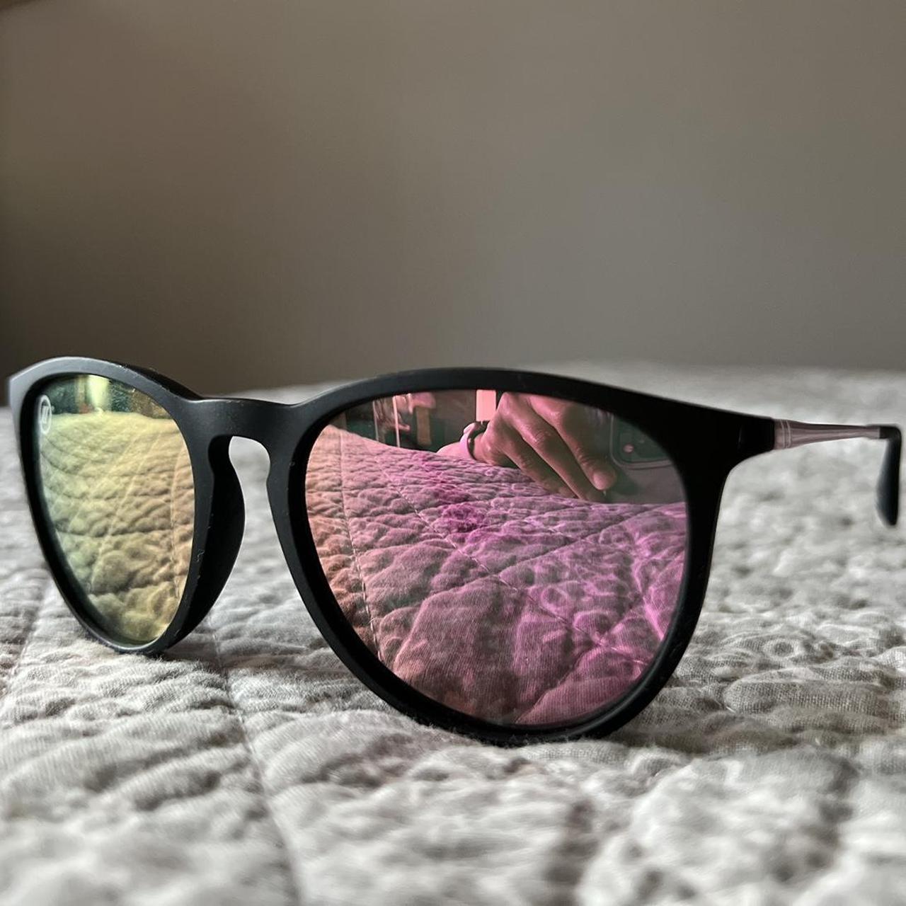 Blenders Pink and Black Sunglasses Depop