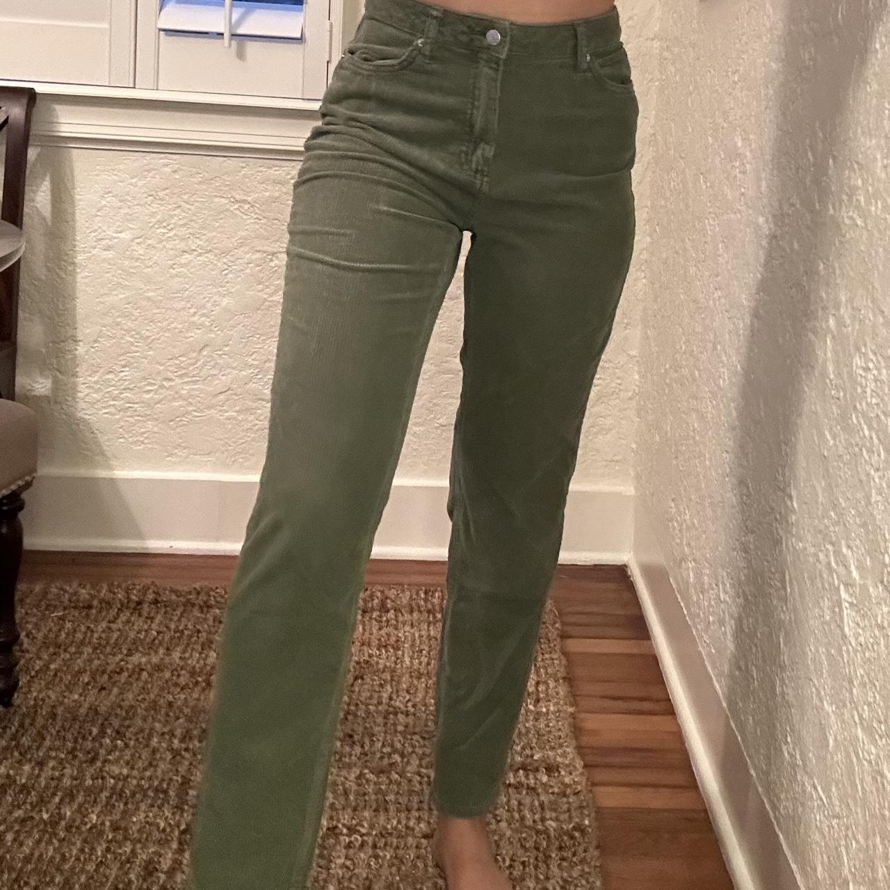 Urban Outfitters BDG Mom High Rise Green Corduroy Pants - Depop