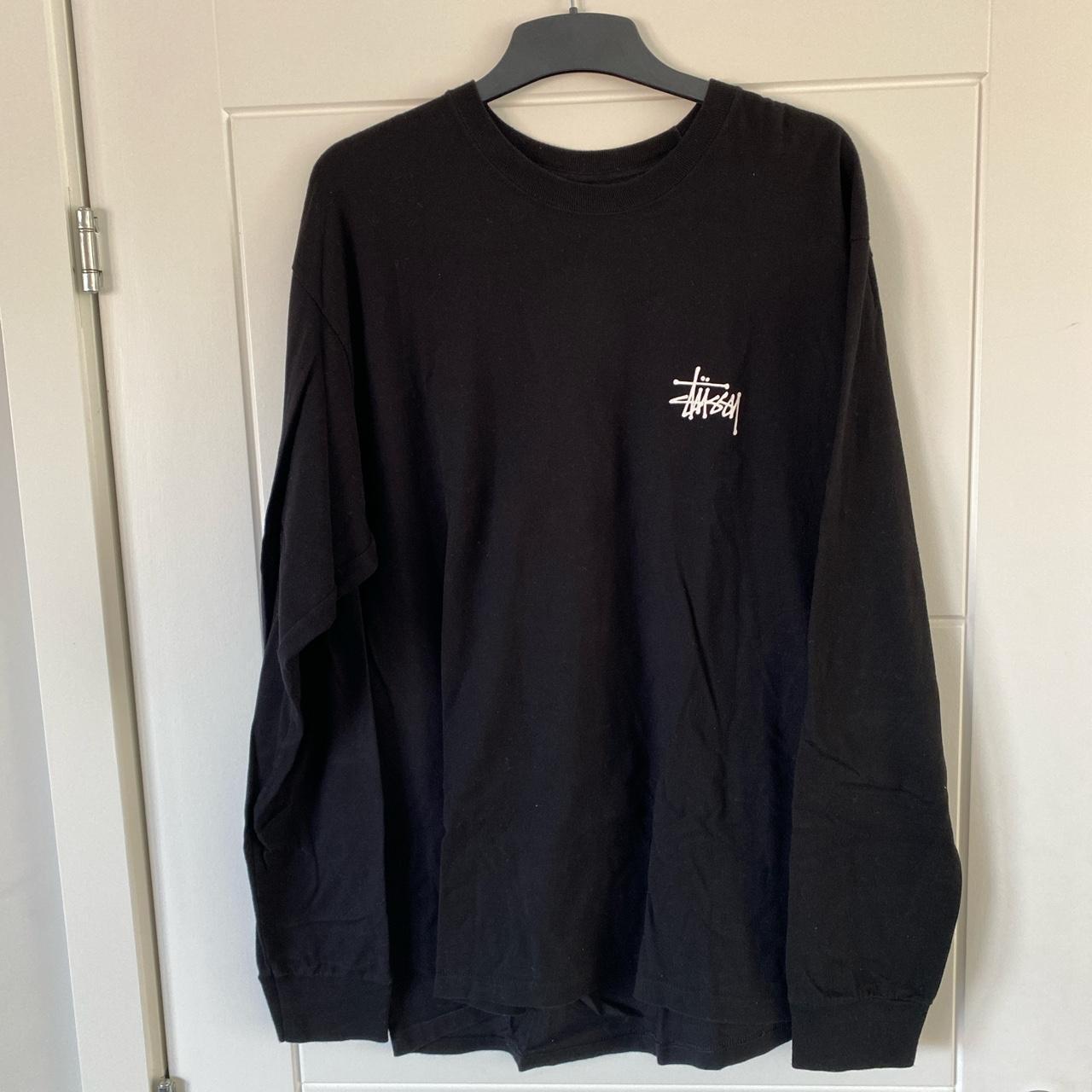 Black long sleeve stussy t shirt - Depop