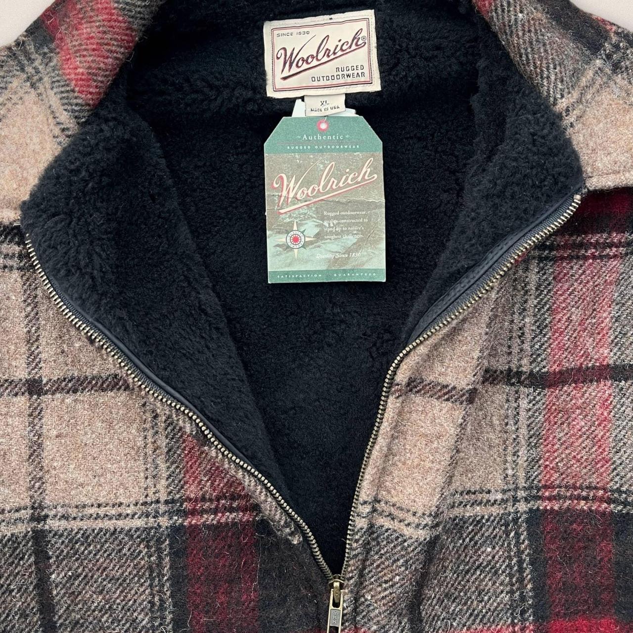 Vintage 90s Woolrich Plaid Sherpa Jacket Deadstock...