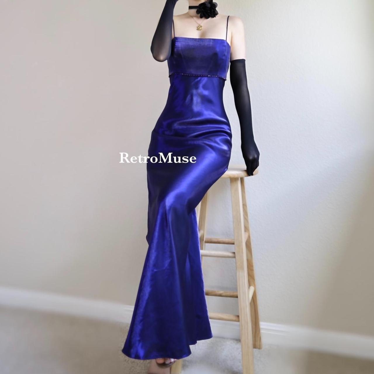 Blue shimmer prom outlet dress