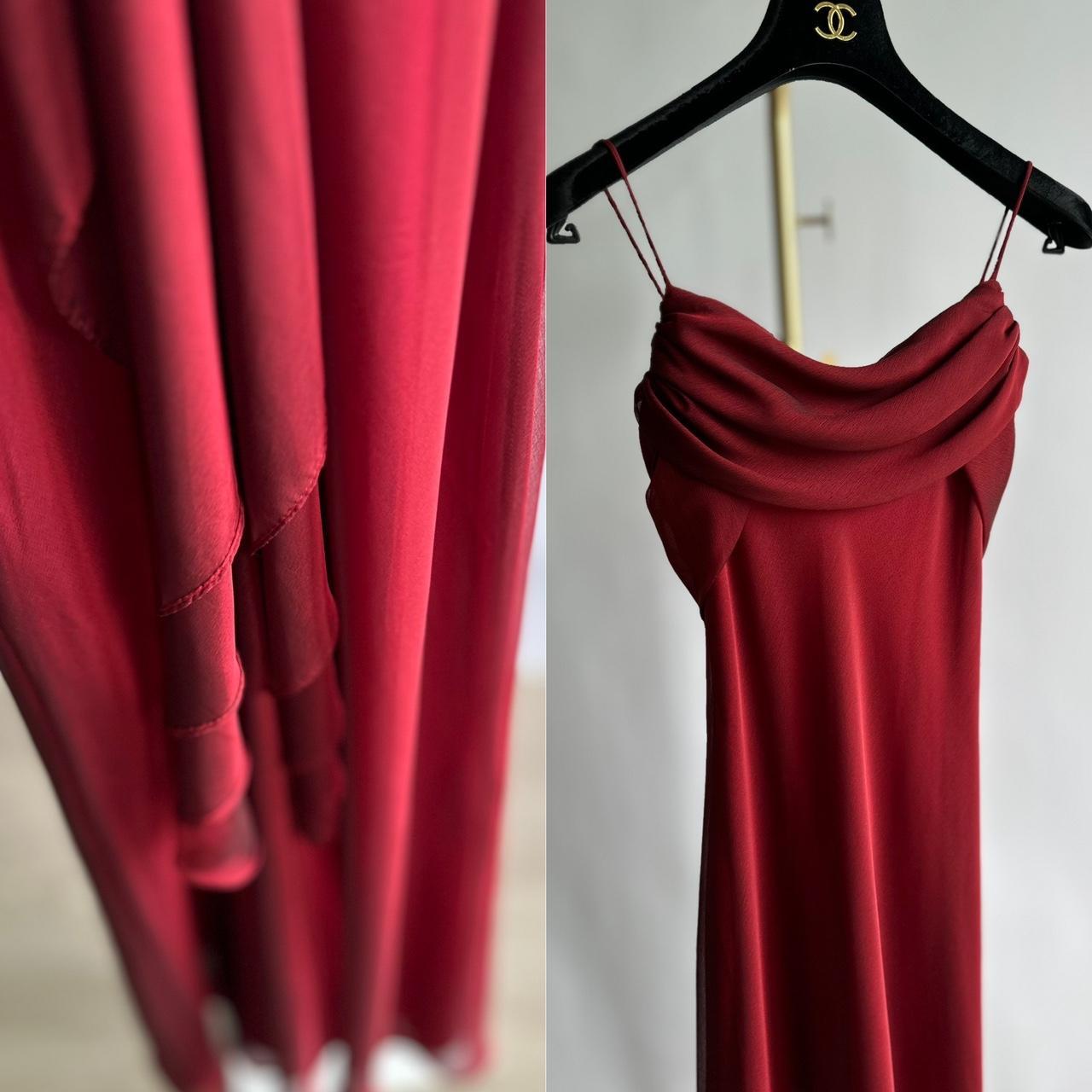 90s vintage dark red burgundy gown Gothic prom... - Depop