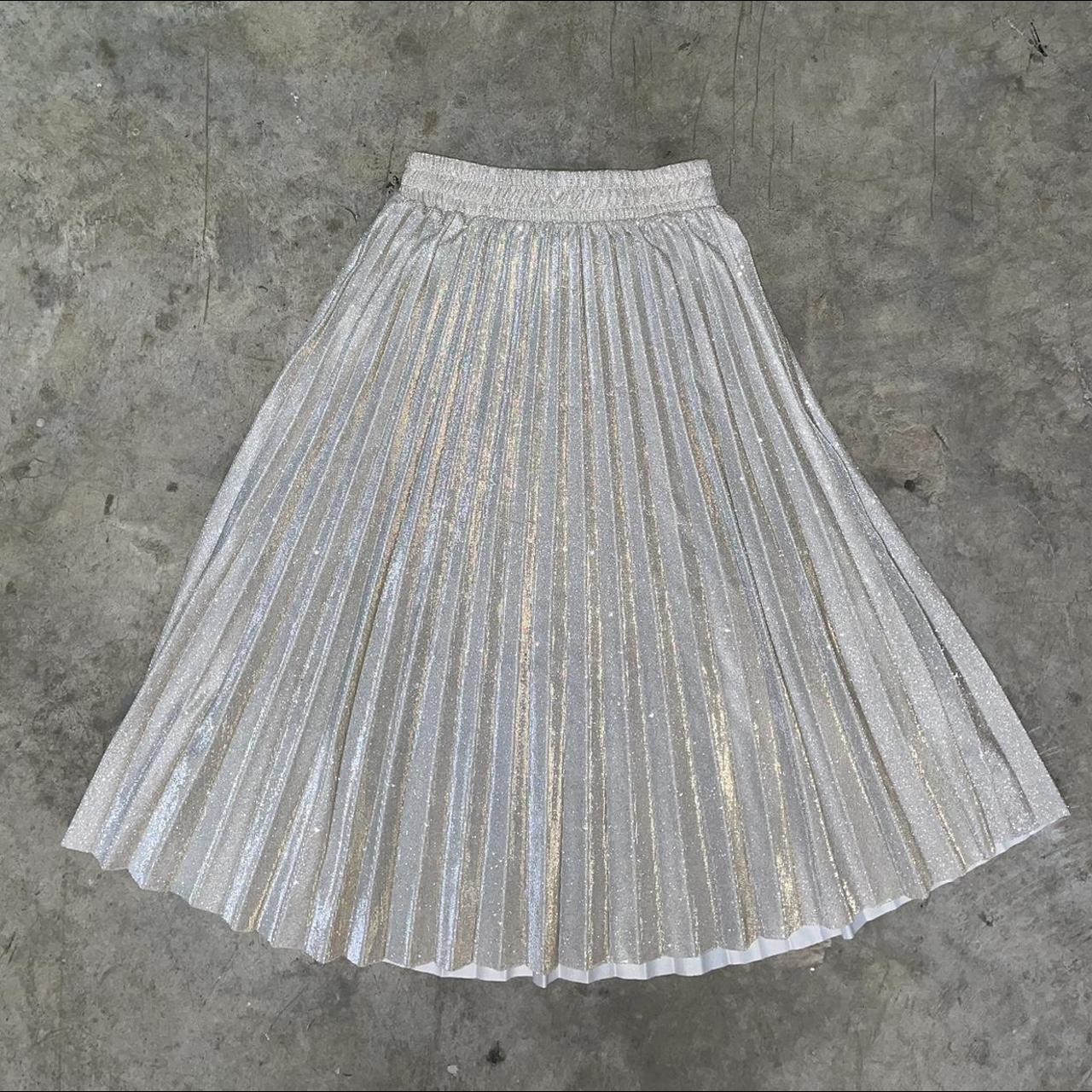 Silver gold hotsell pleated skirt