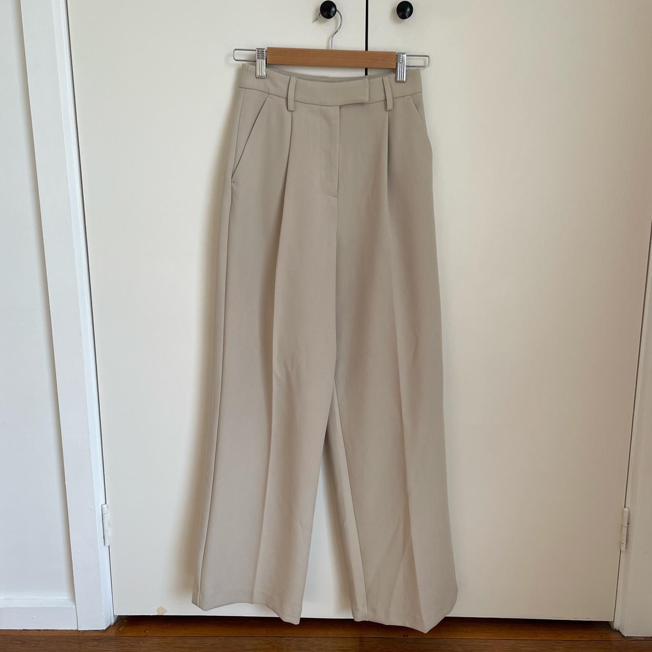 Preview beige wide leg pants Labelled size 6, would... - Depop