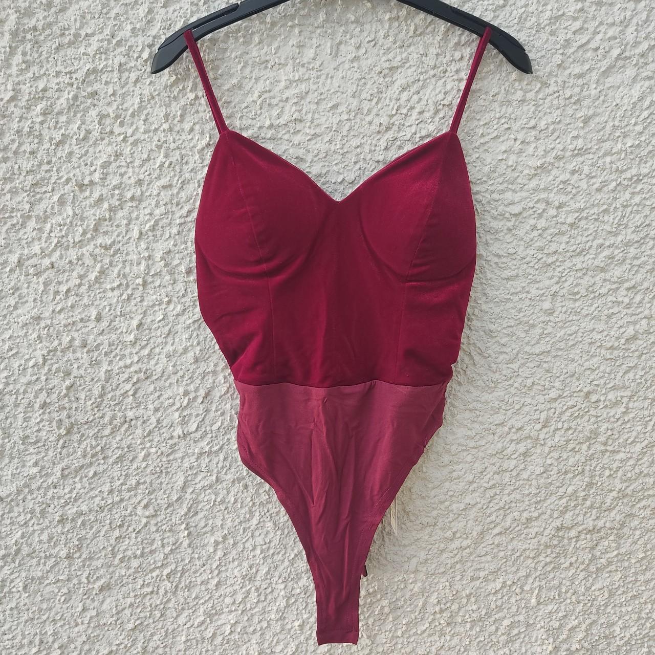 Velvet Backless Lipsy Bodysuit Burgundy. Depop