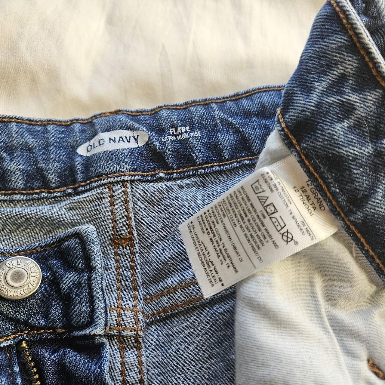 Old Navy extra high rise flare extra long jeans size... - Depop