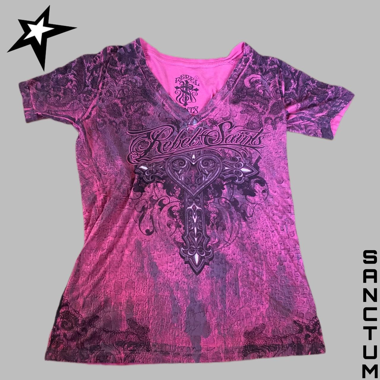 Affliction Women's Pink Shirt | Depop