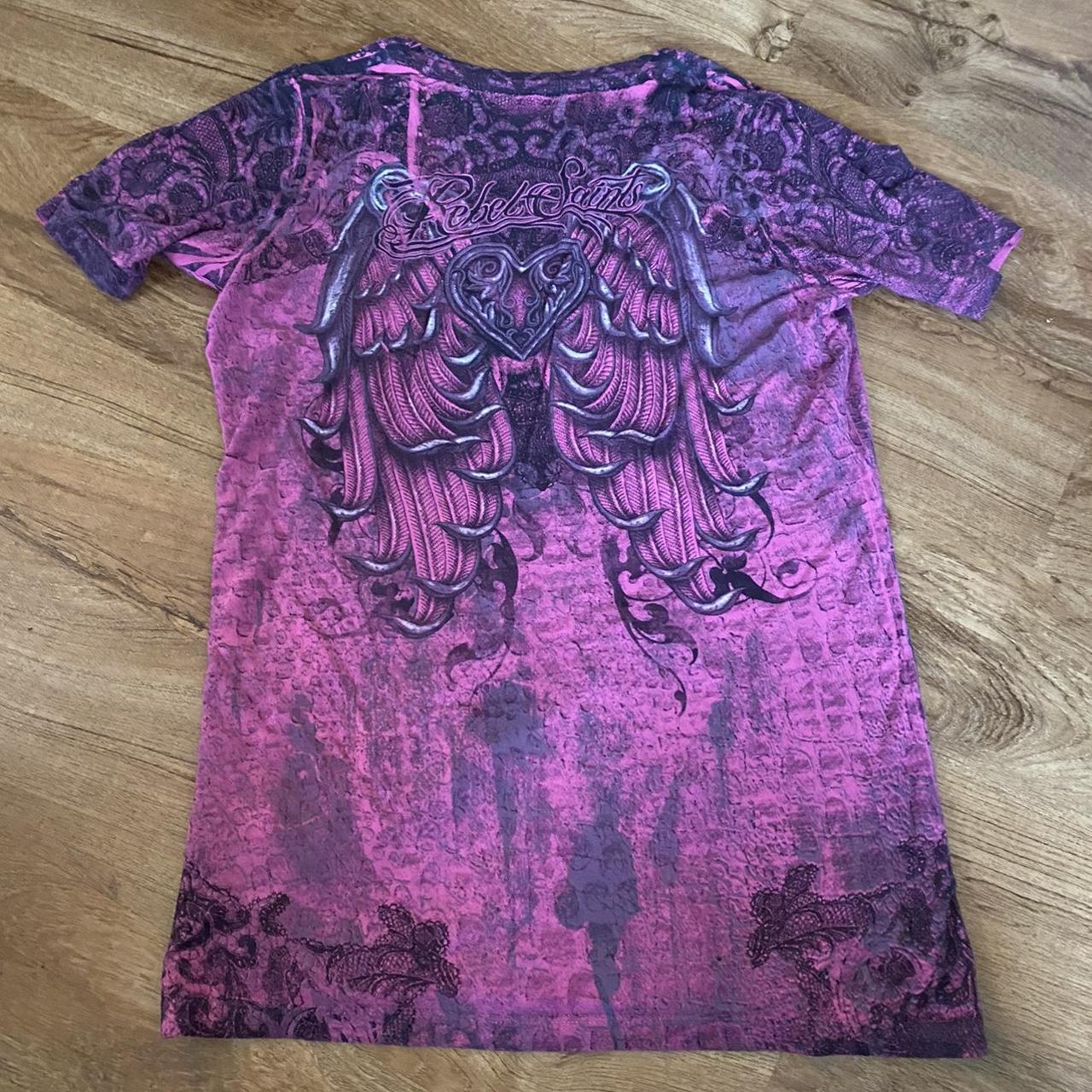 Affliction Women's Pink Shirt | Depop