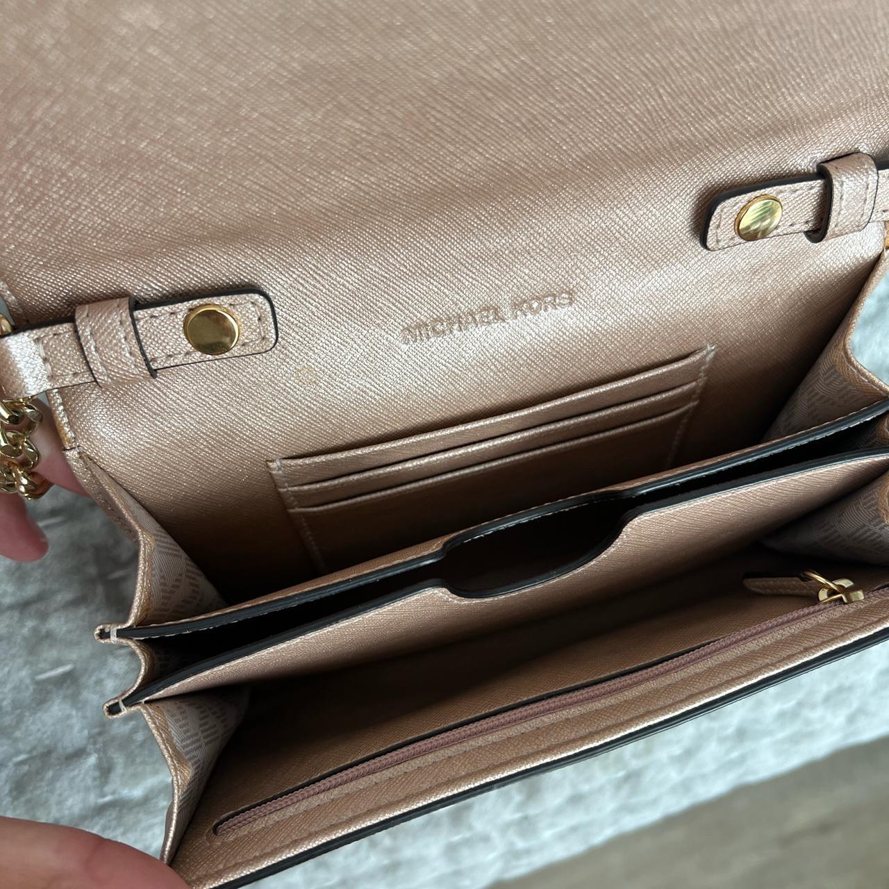 Michael Kors rose gold crossbody chain wallet/purse - Depop