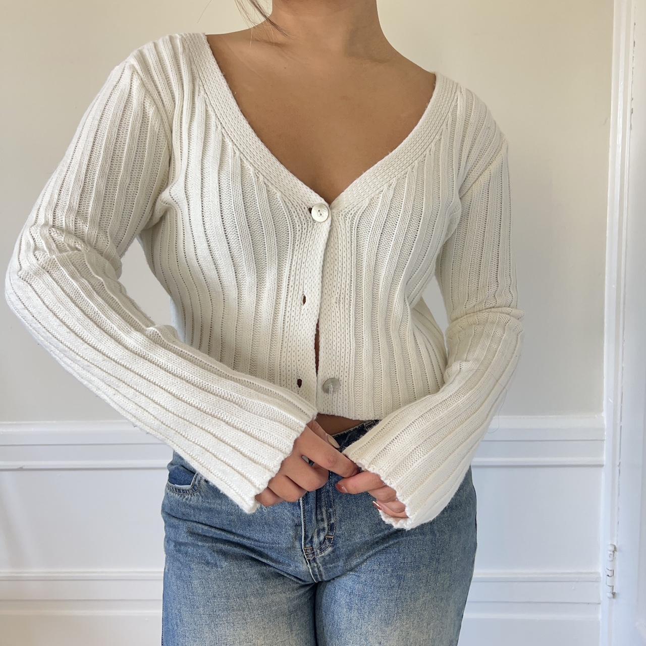 Nasty Gal Women S White Cardigan Depop