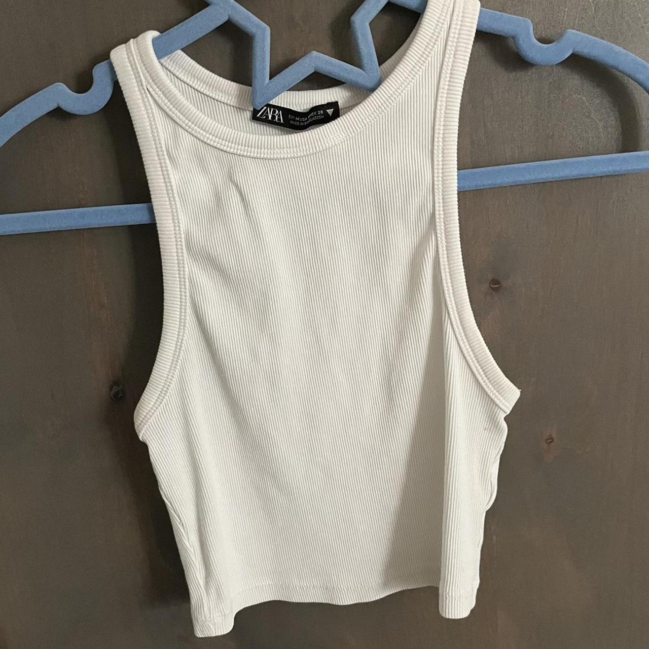 white simple essential zara tank please message... - Depop