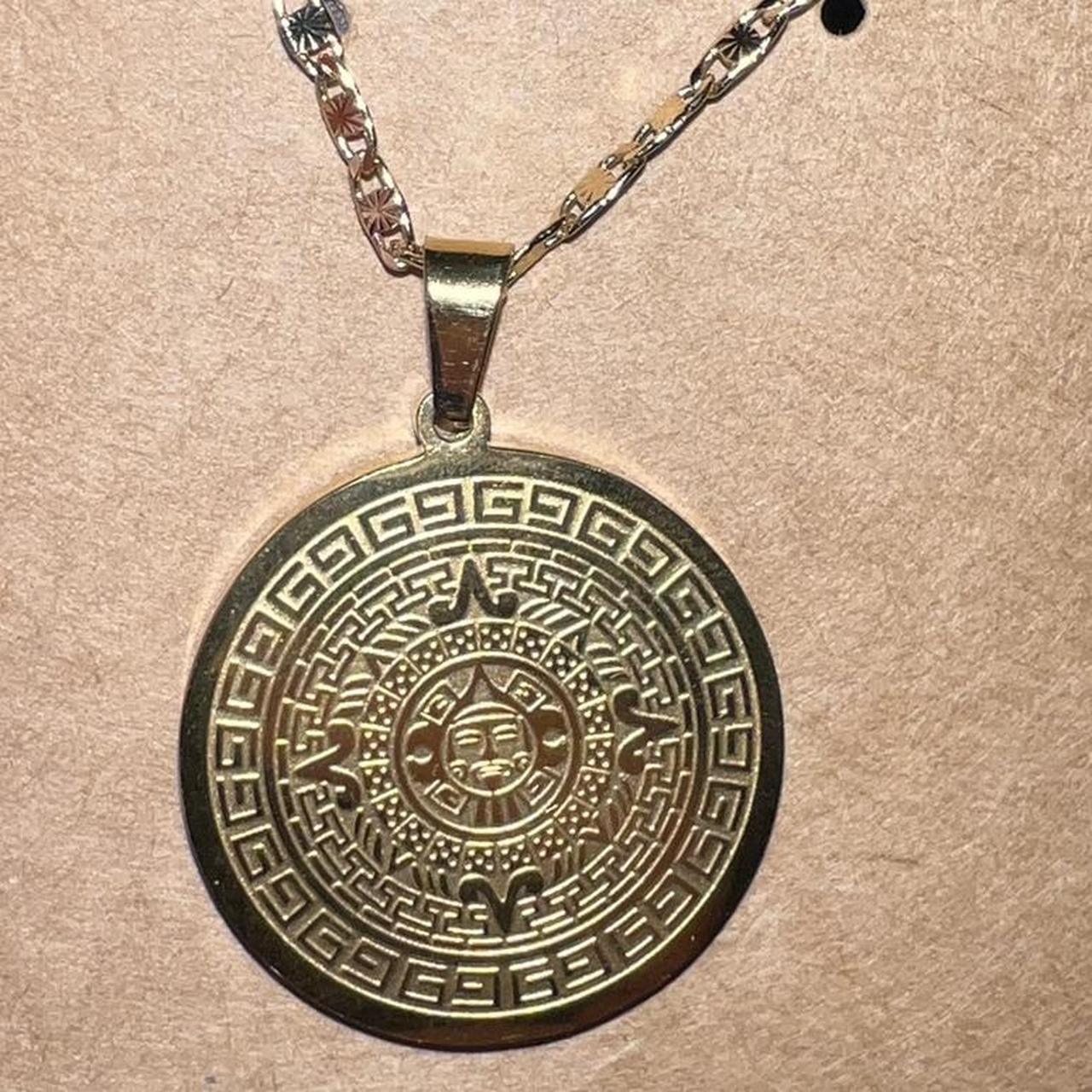 Aztec Calendar Necklace Never Worn Brand New Depop   P0 