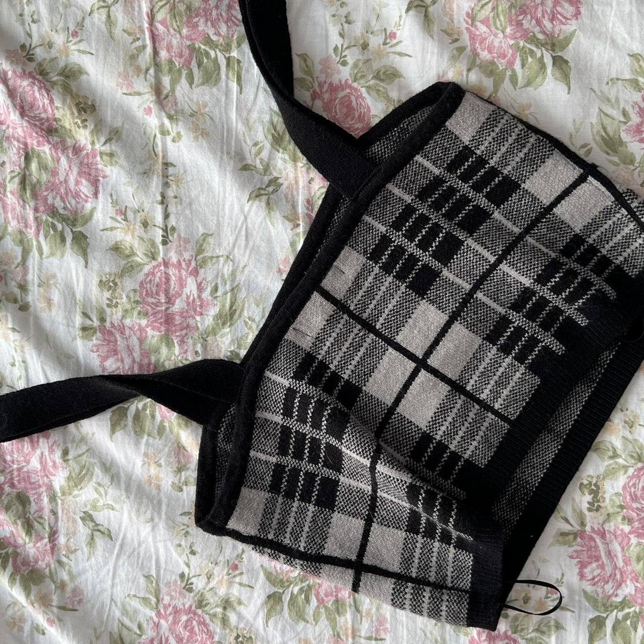 knit plaid cropped tank - size small - no flaws -... - Depop