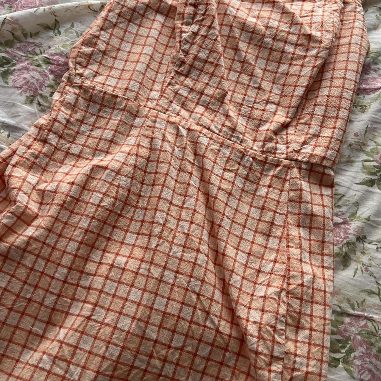 orange and white mini dress - size small - perfect... - Depop