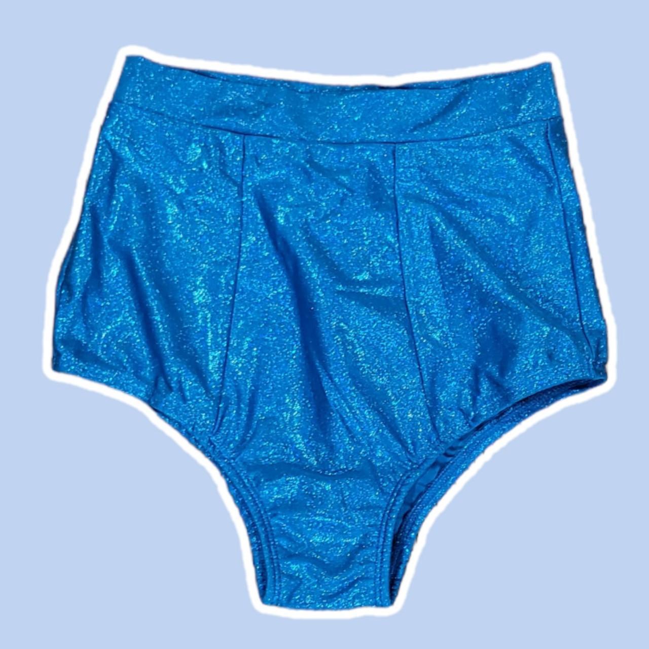 Blue Glitter S/M High Waisted Hot Pants ☆ Worn once... Depop