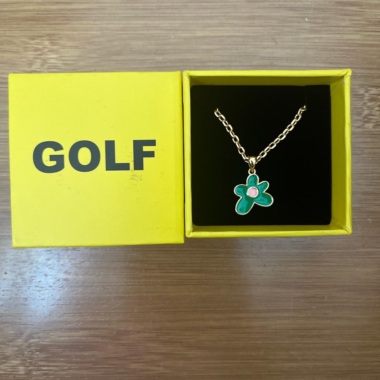 Golf wang flower necklace - gold/green. Brand new. - Depop