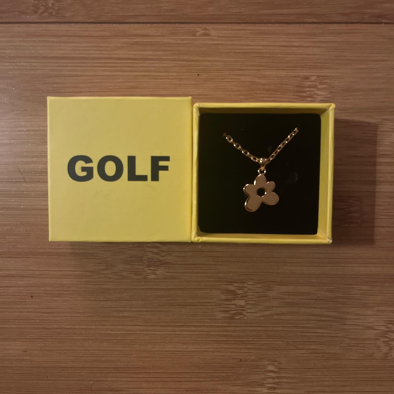 golf flower necklace - silver. brand new. - Depop