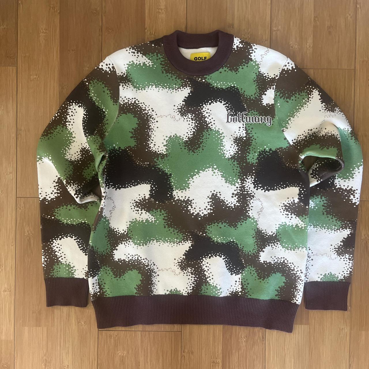 Golf Wang spray camo crewneck - brown/forest green.  | Depop