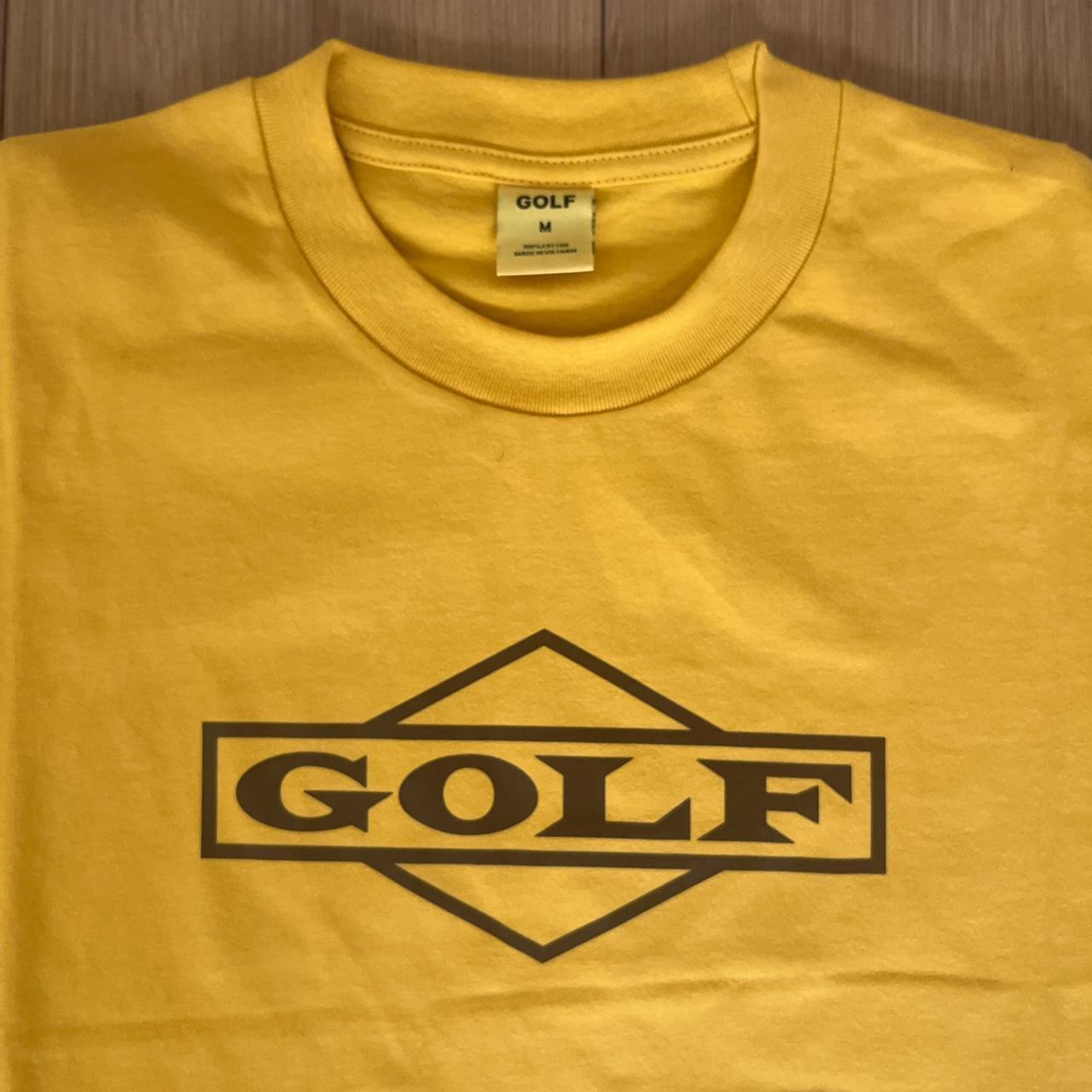 【ユニセックス】GOLF WANG/DEUCE ロゴTシャツ Golf Wang deuce tee - mustard. Brand new. | Depop