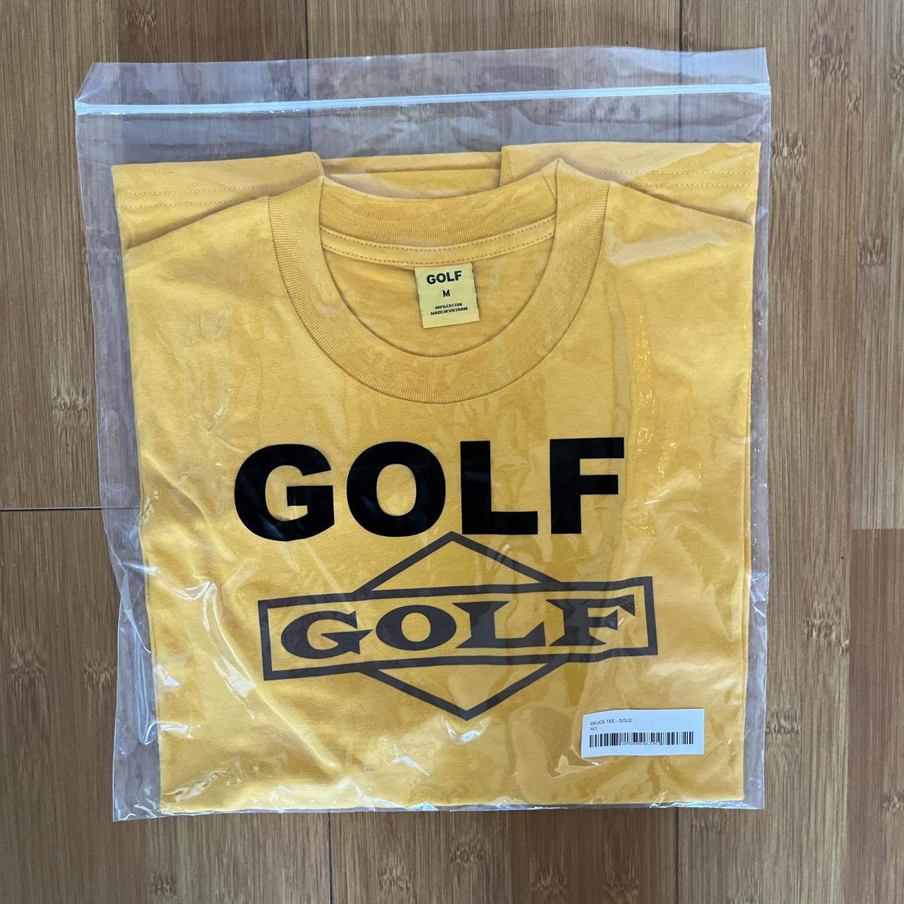 【ユニセックス】GOLF WANG/DEUCE ロゴTシャツ Golf Wang deuce tee - gold. Brand new. | Depop