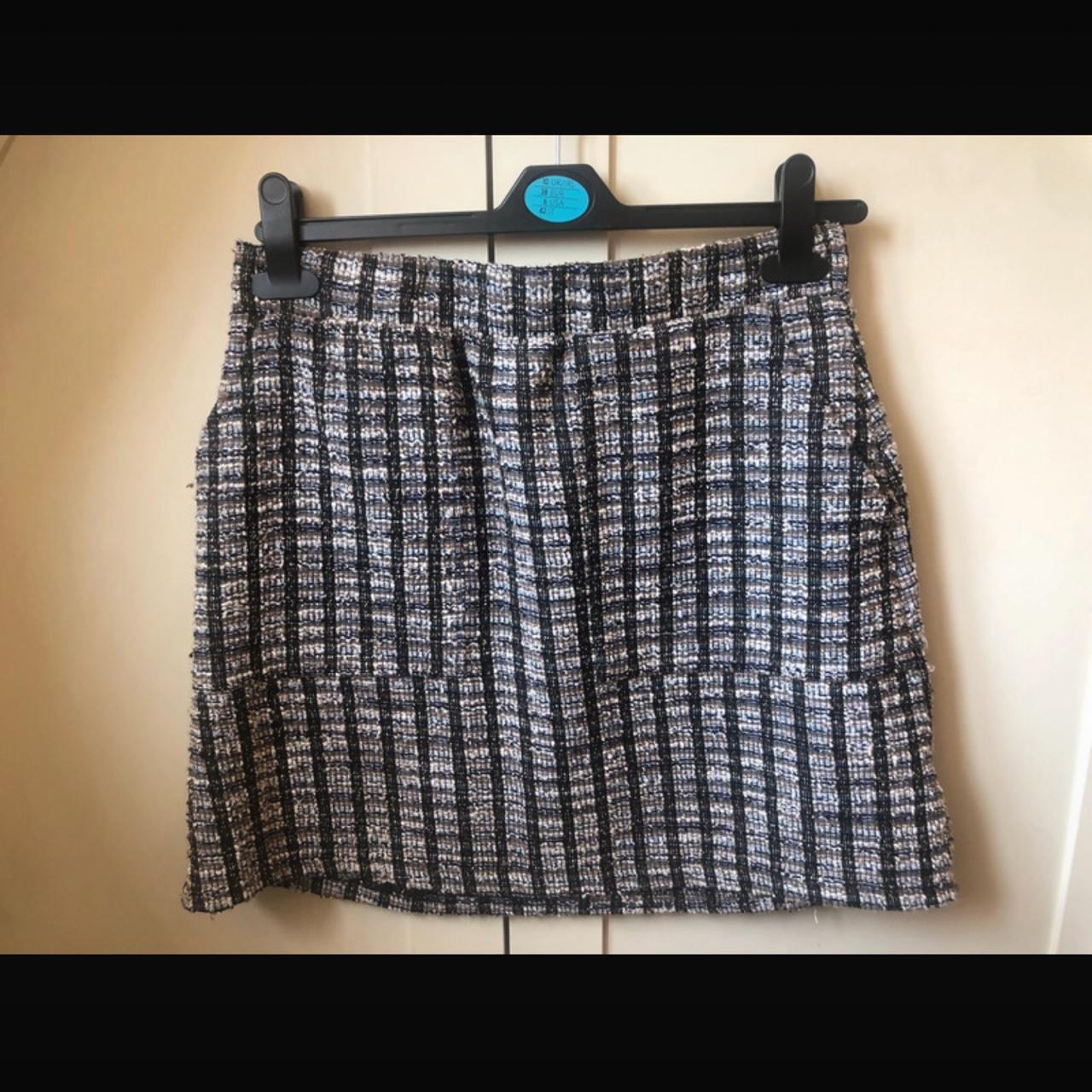 Next tweed size 12 skirt Has pockets Elastic waist... - Depop