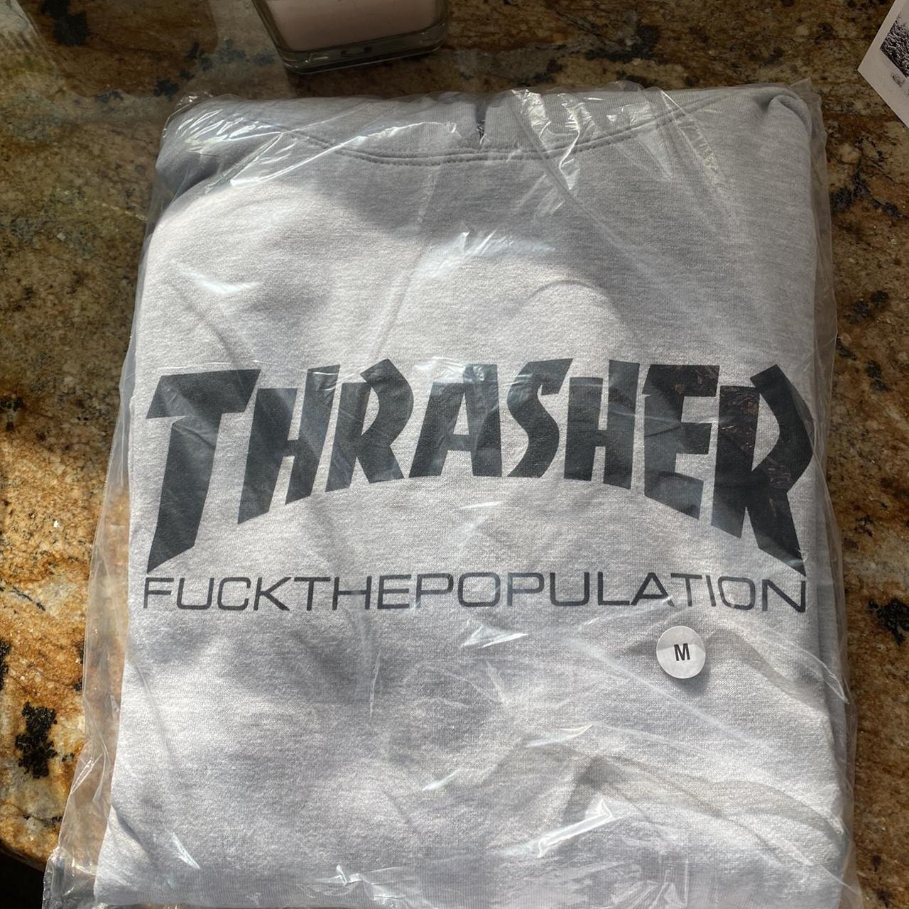 FTP x Thrasher Logo Pullover Hoodie Heather... - Depop