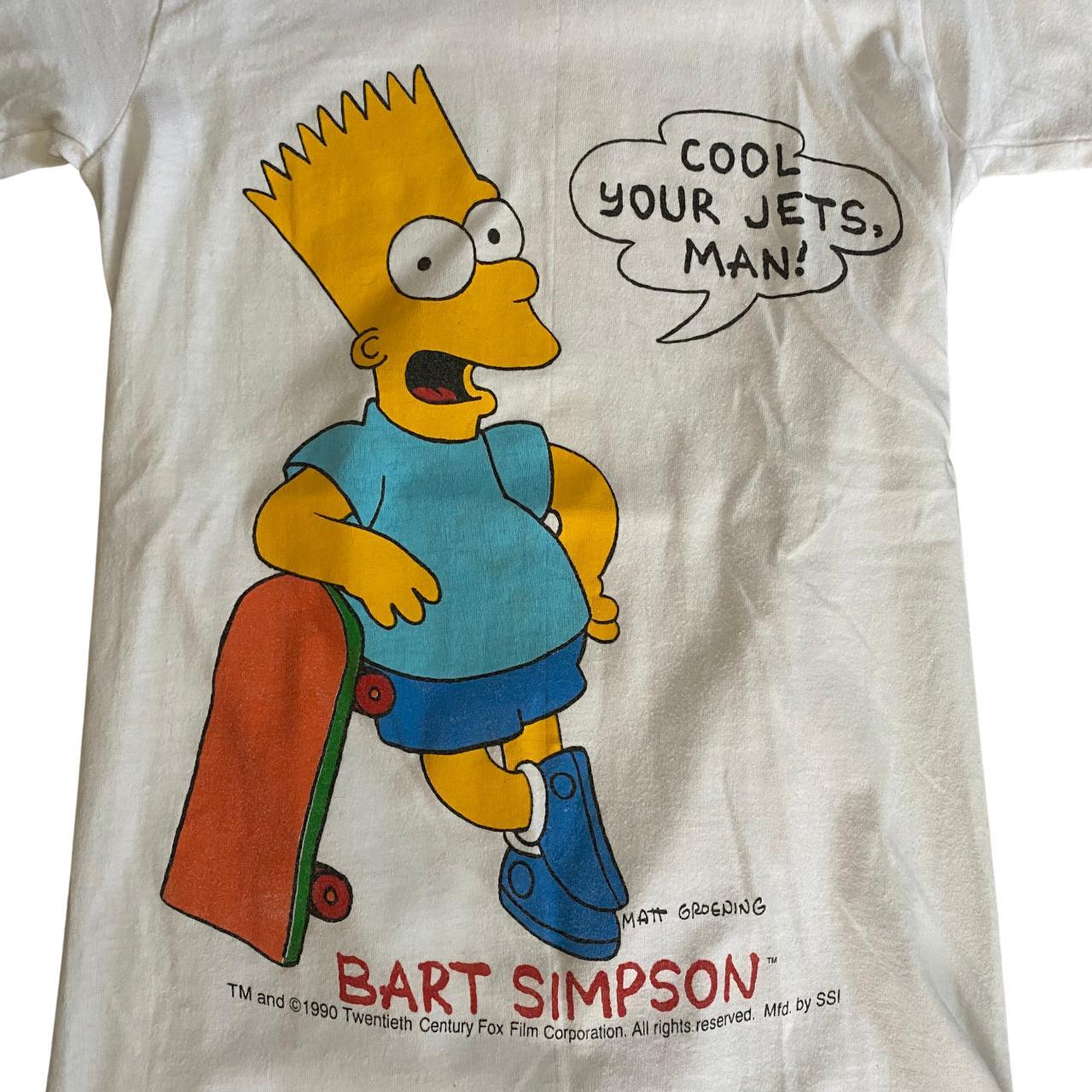 Vintage 1990 Bart Simpson Cool Your Jets Man Tee - Depop