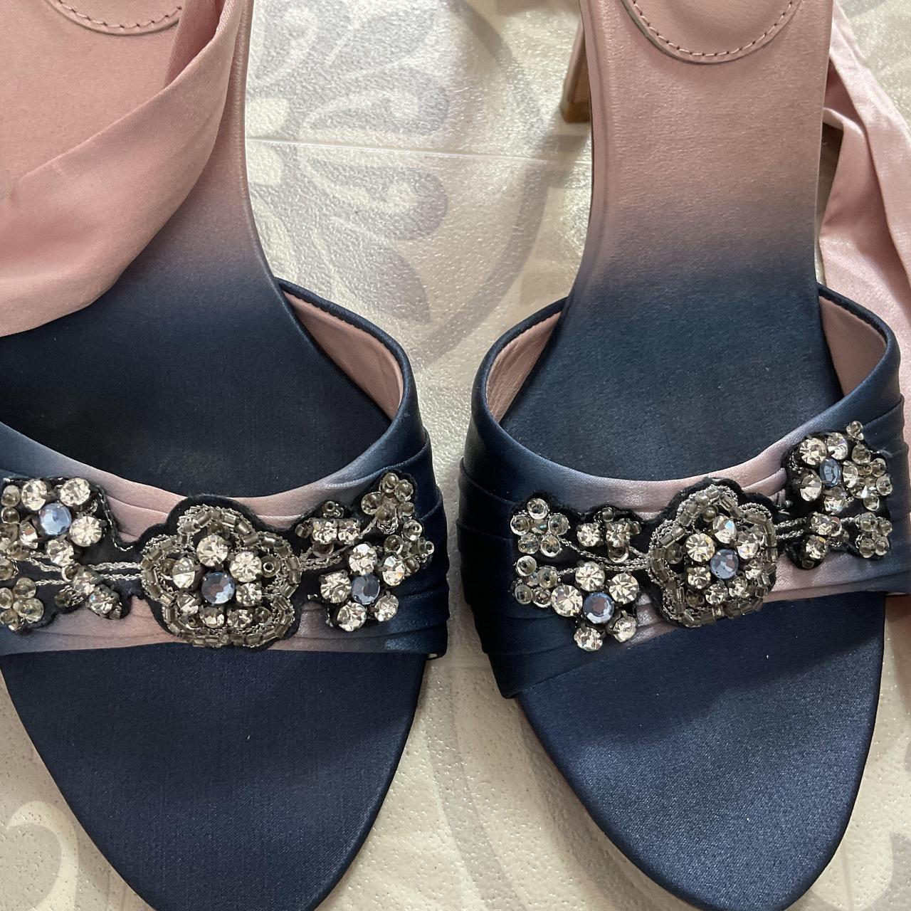 Karen Millen pink navy ombré effect satin... - Depop