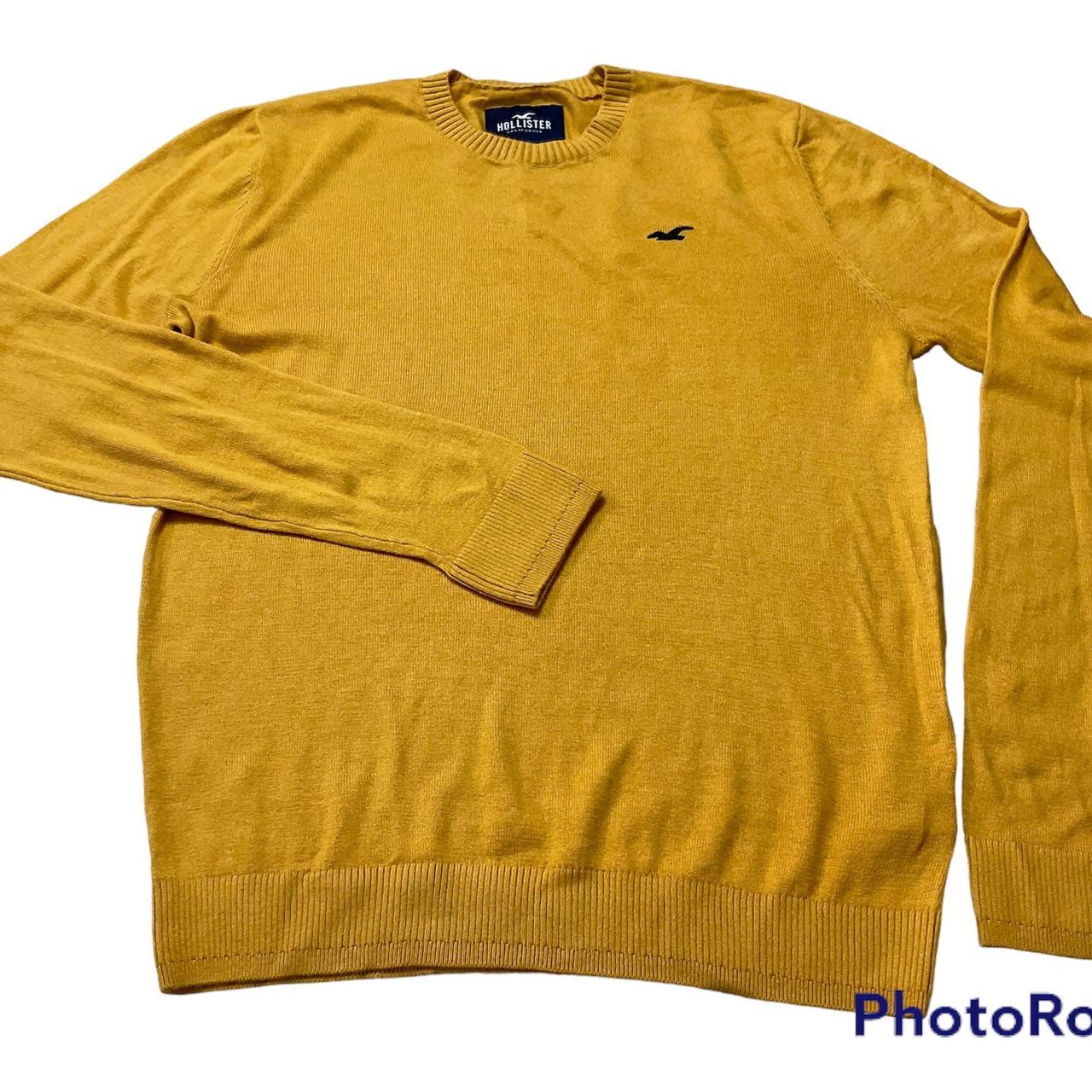 Hollister mens yellow cotton blend fine knit... Depop