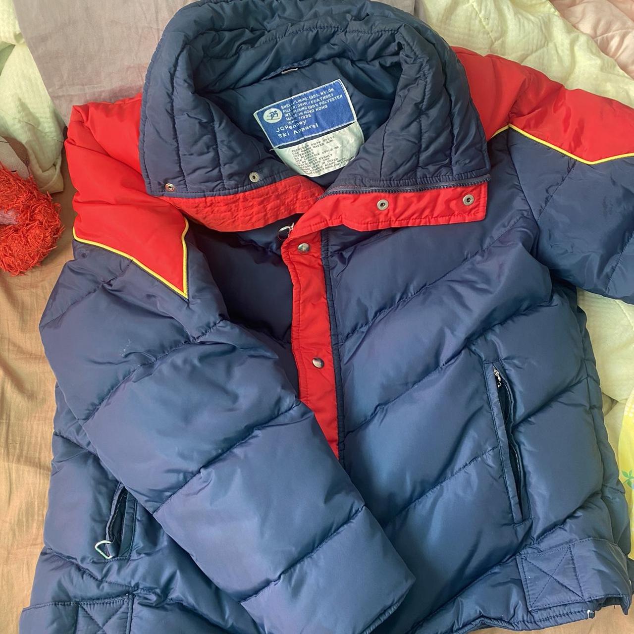 JCPenney Men's Red and Blue Coat | Depop