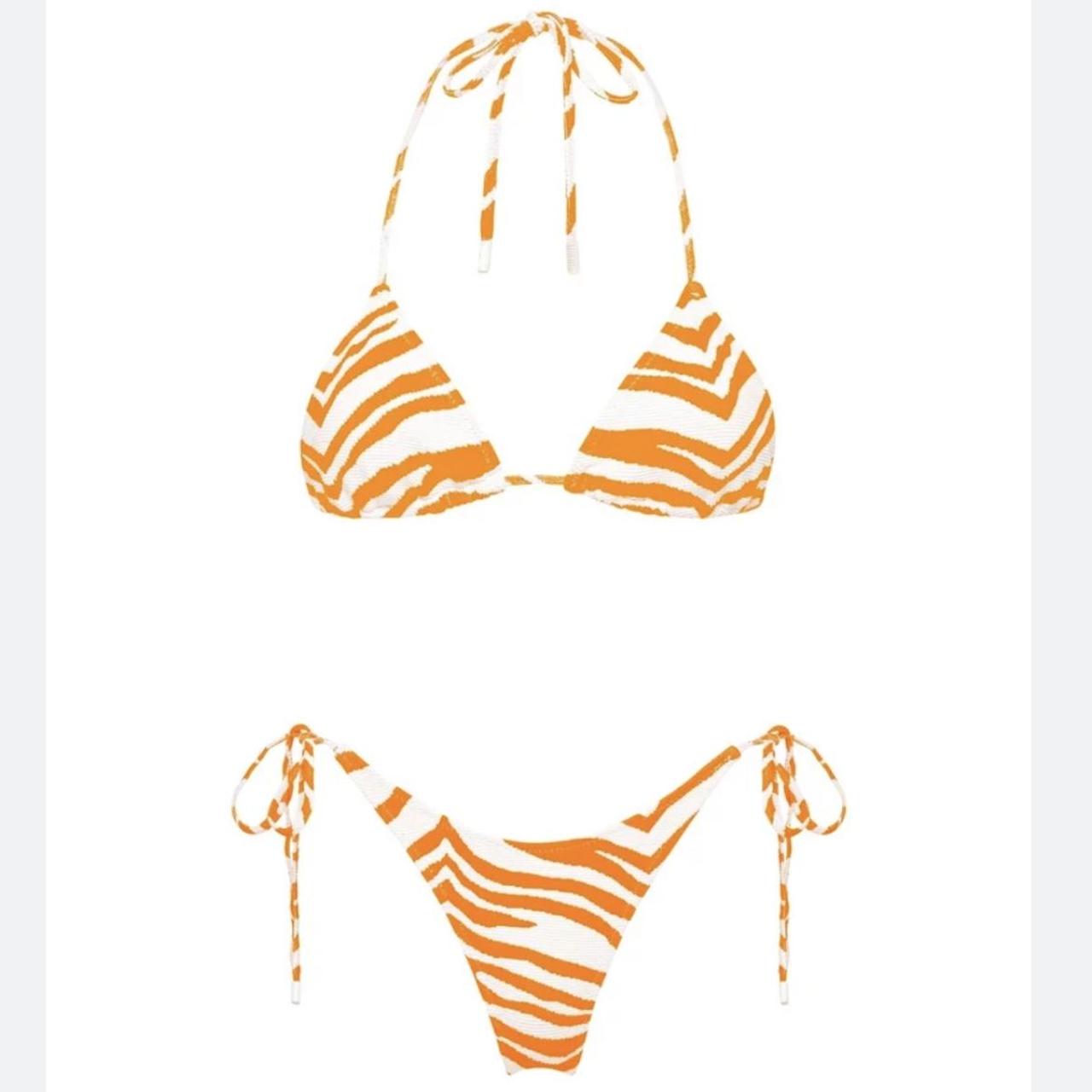 Triangl bikini orange zebra vinca tie top and... Depop