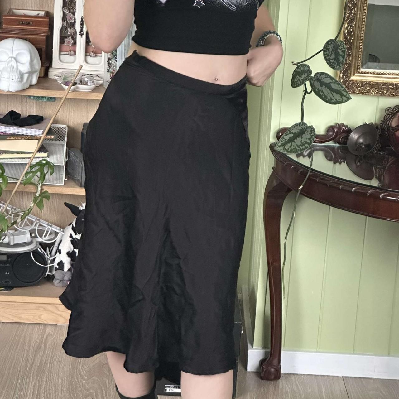 Bardot midi black flowy skirt with split🖤 In really... - Depop