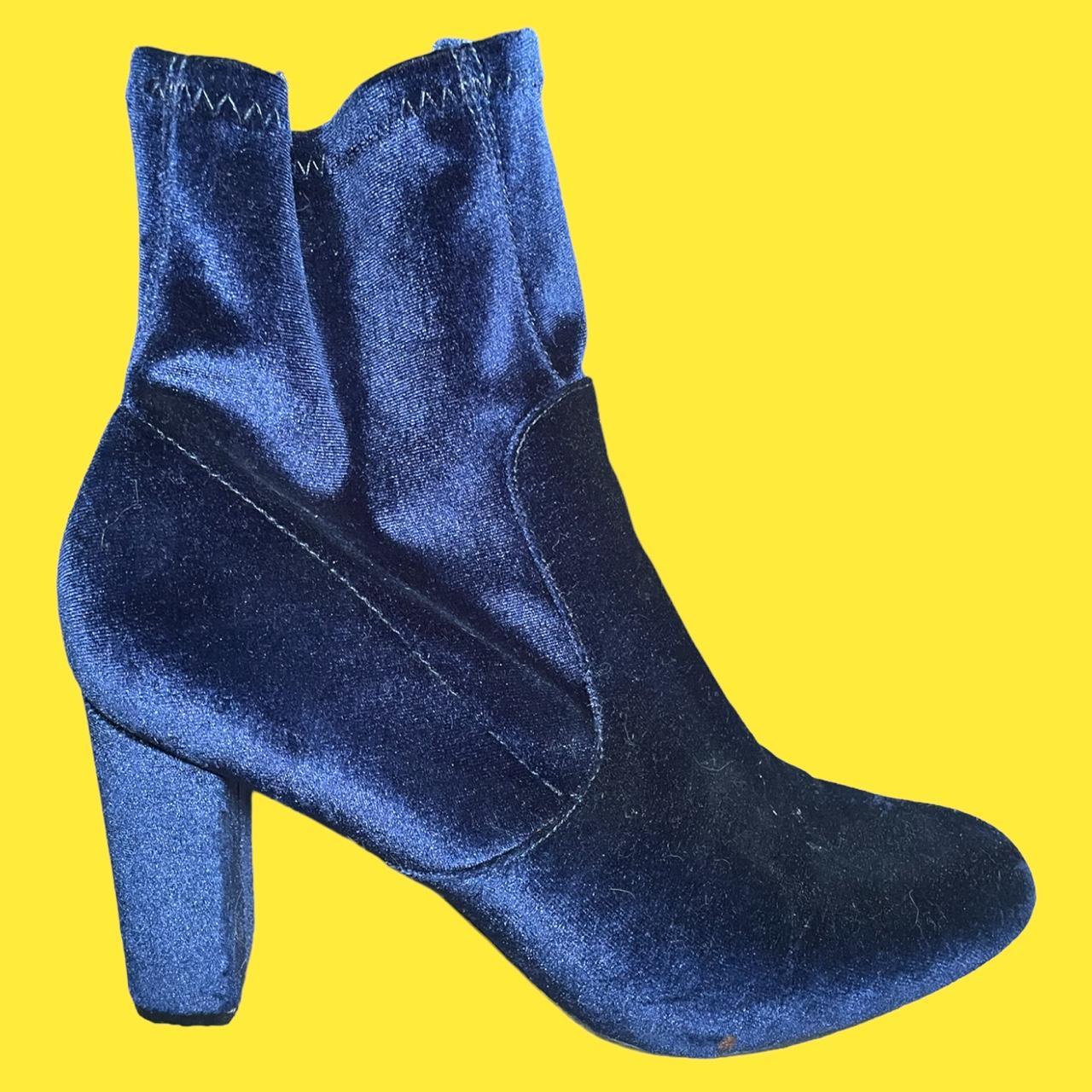 royal blue velvet boots