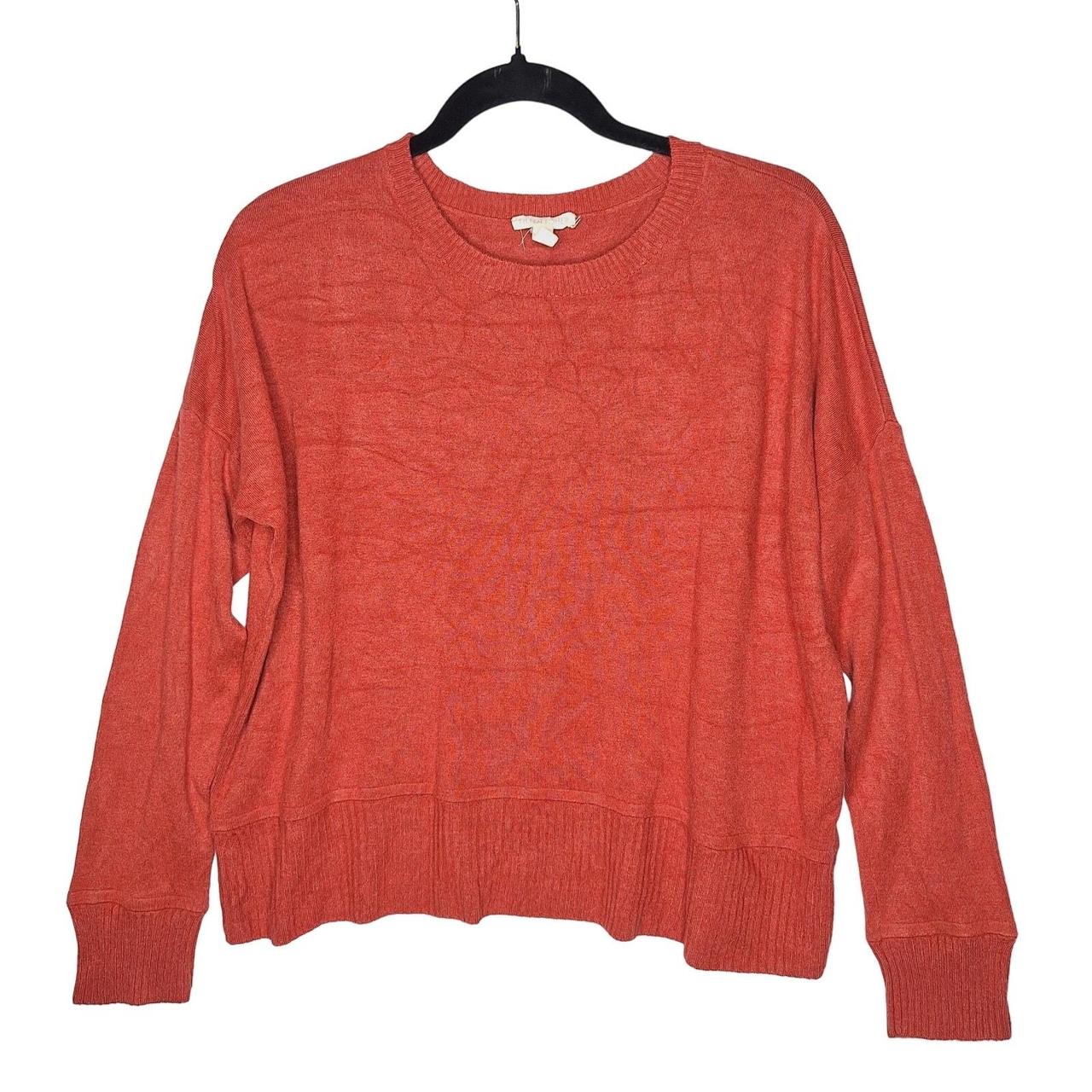 Eileen Fisher Crewneck Boxy Sweater Red Orange. Depop