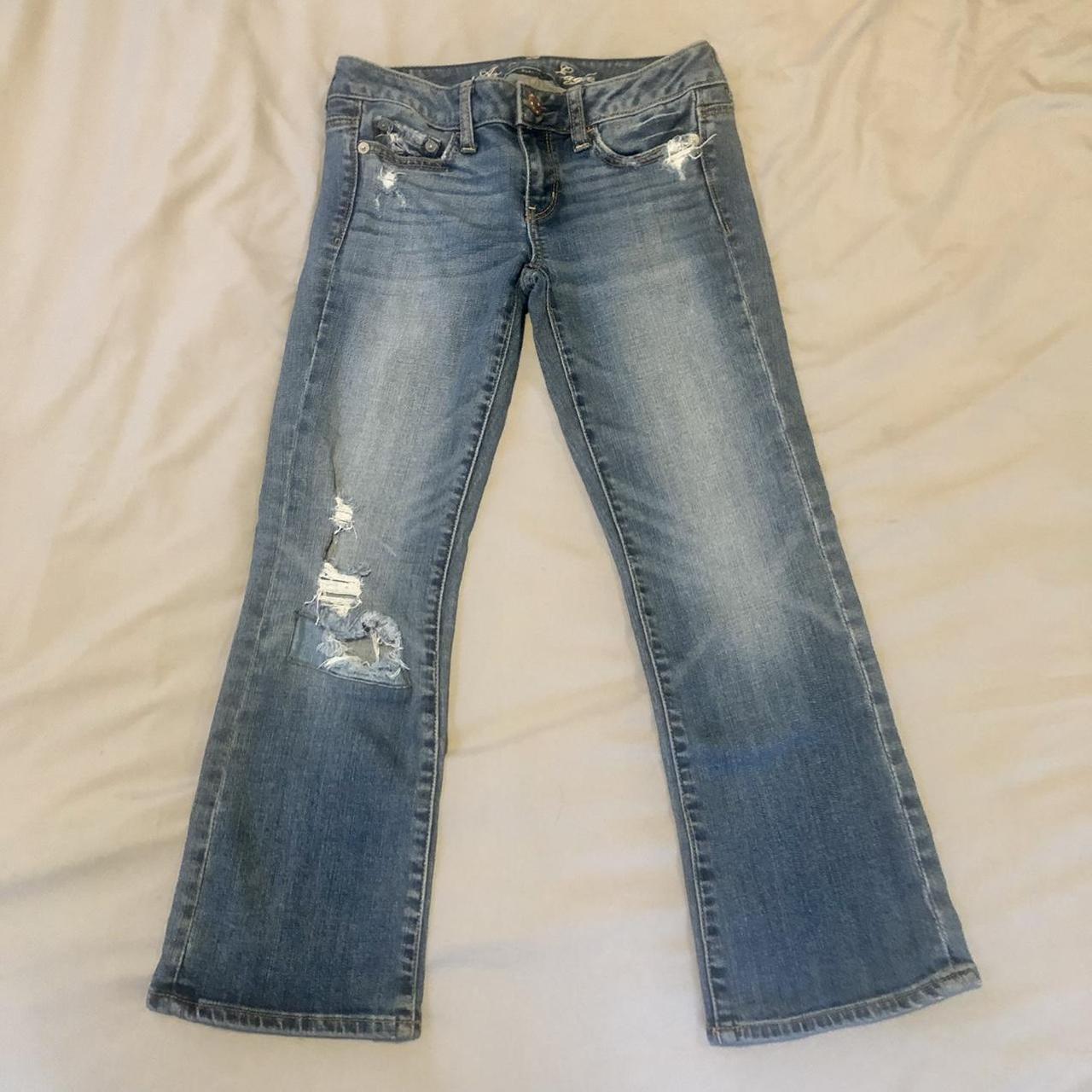 American Eagle vintage flare jeans. Size 00 Full... - Depop