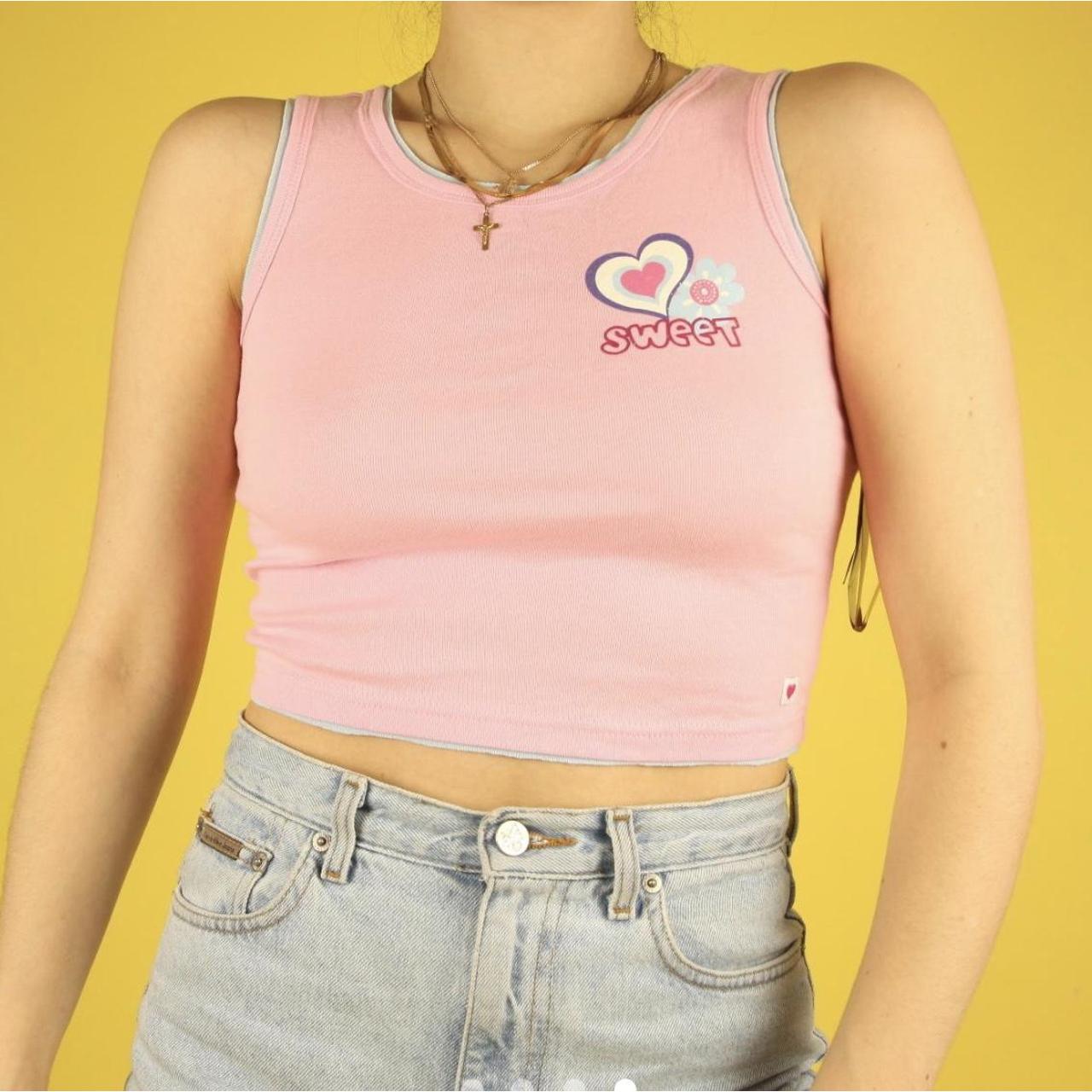 the cutest baby pink crop top 🎀 Best fits size... Depop