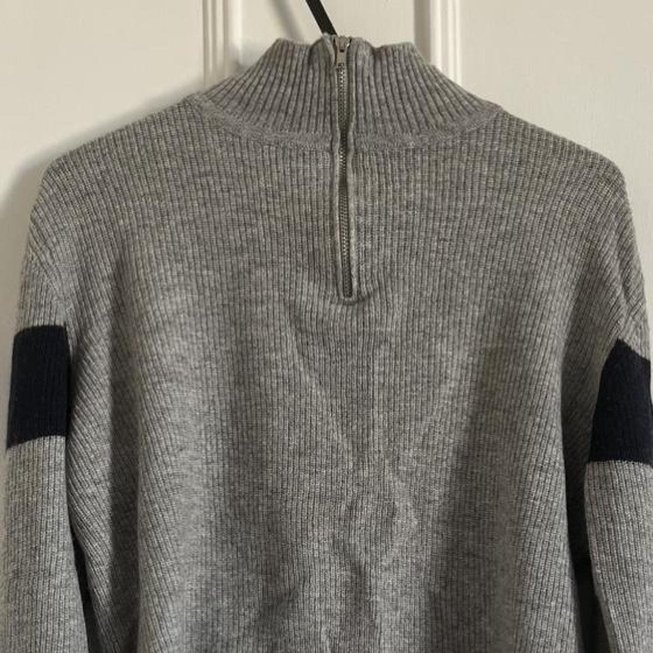 Brandy Melville grey knitted quarter zip... - Depop