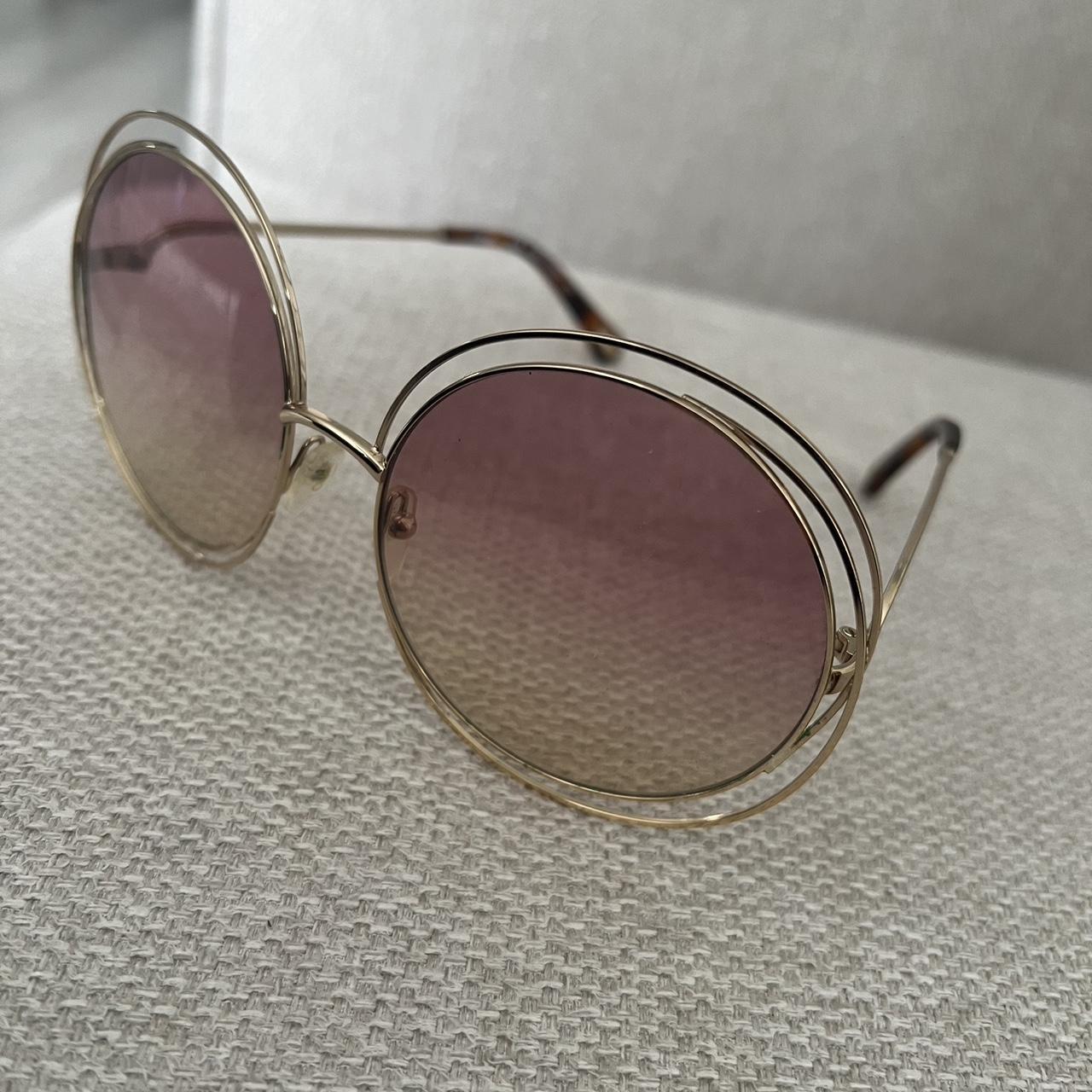 Chloe Carlina round sunglasses Pink Gold Being