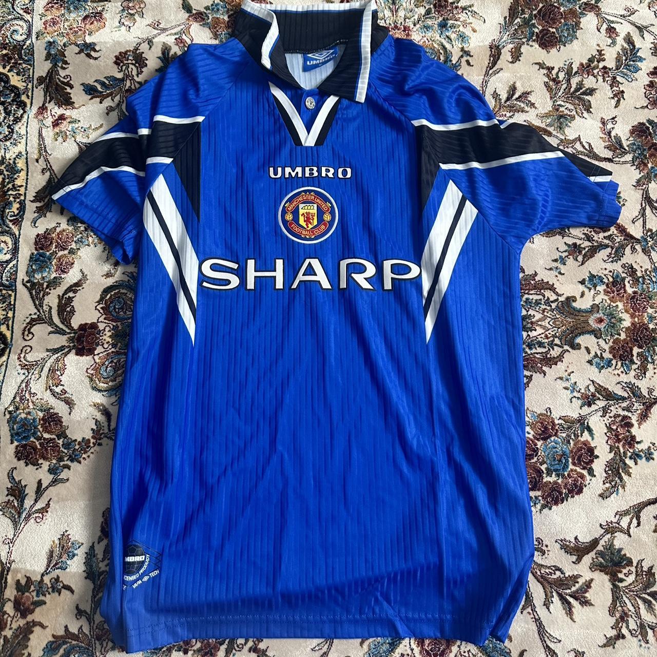 oasisファン必携 97-99 マンCフットボールシャツ Made in UK Rare