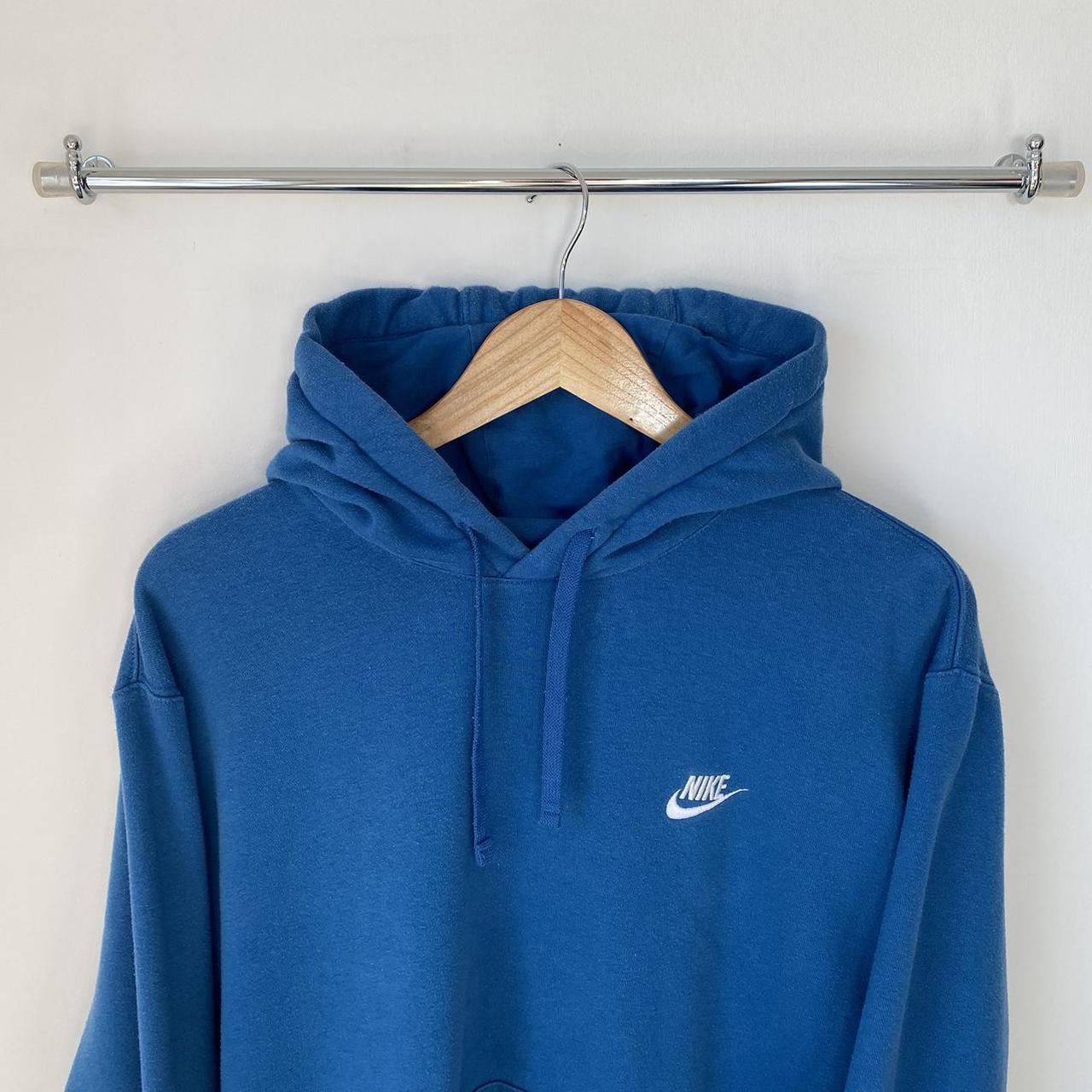 Nike Men's Blue and White Hoodie | Depop