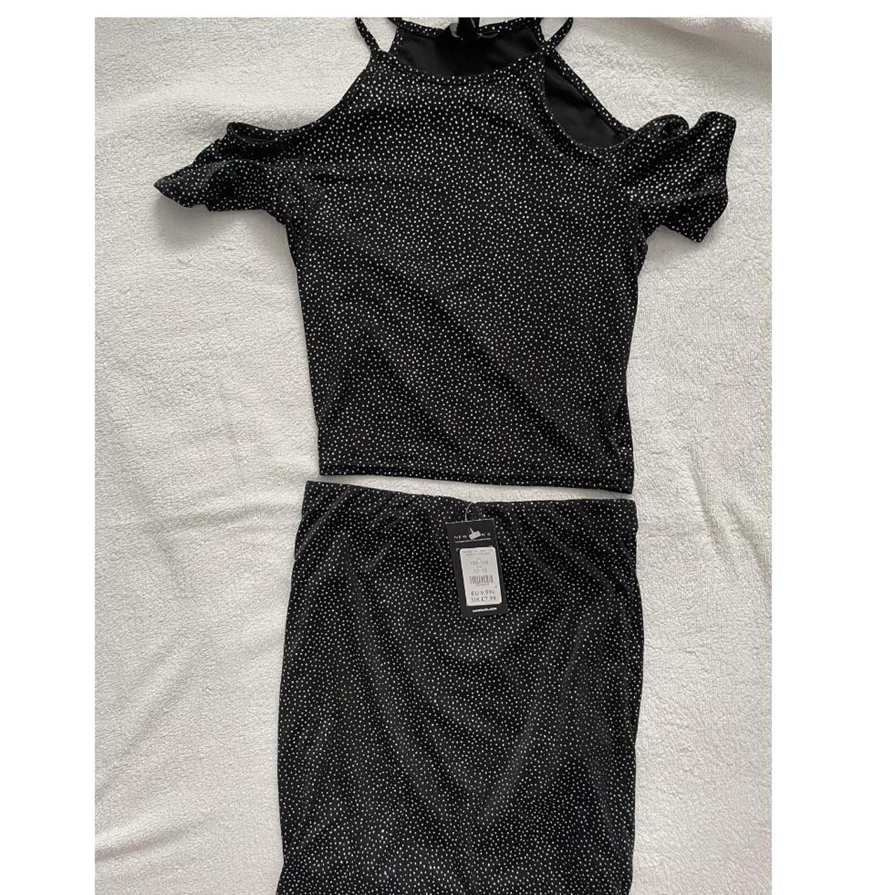 New Look 915- Black Sparkly Skirt and Top set Depop