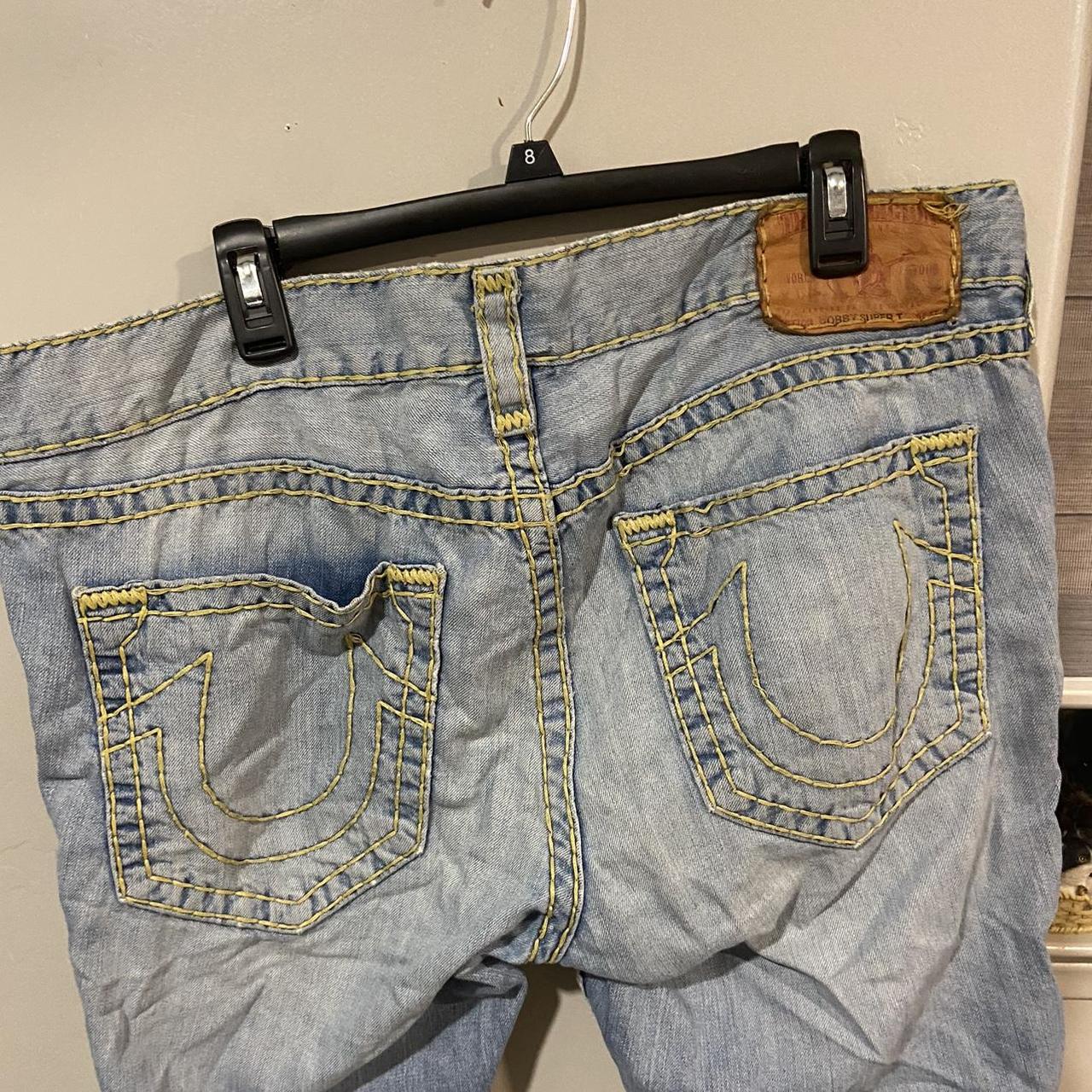 true religion jeans turned shorts #vintage... - Depop