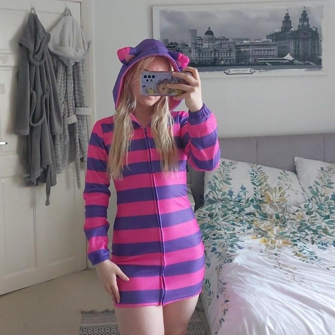 Pink and purple hotsell striped shirt cheshire cat