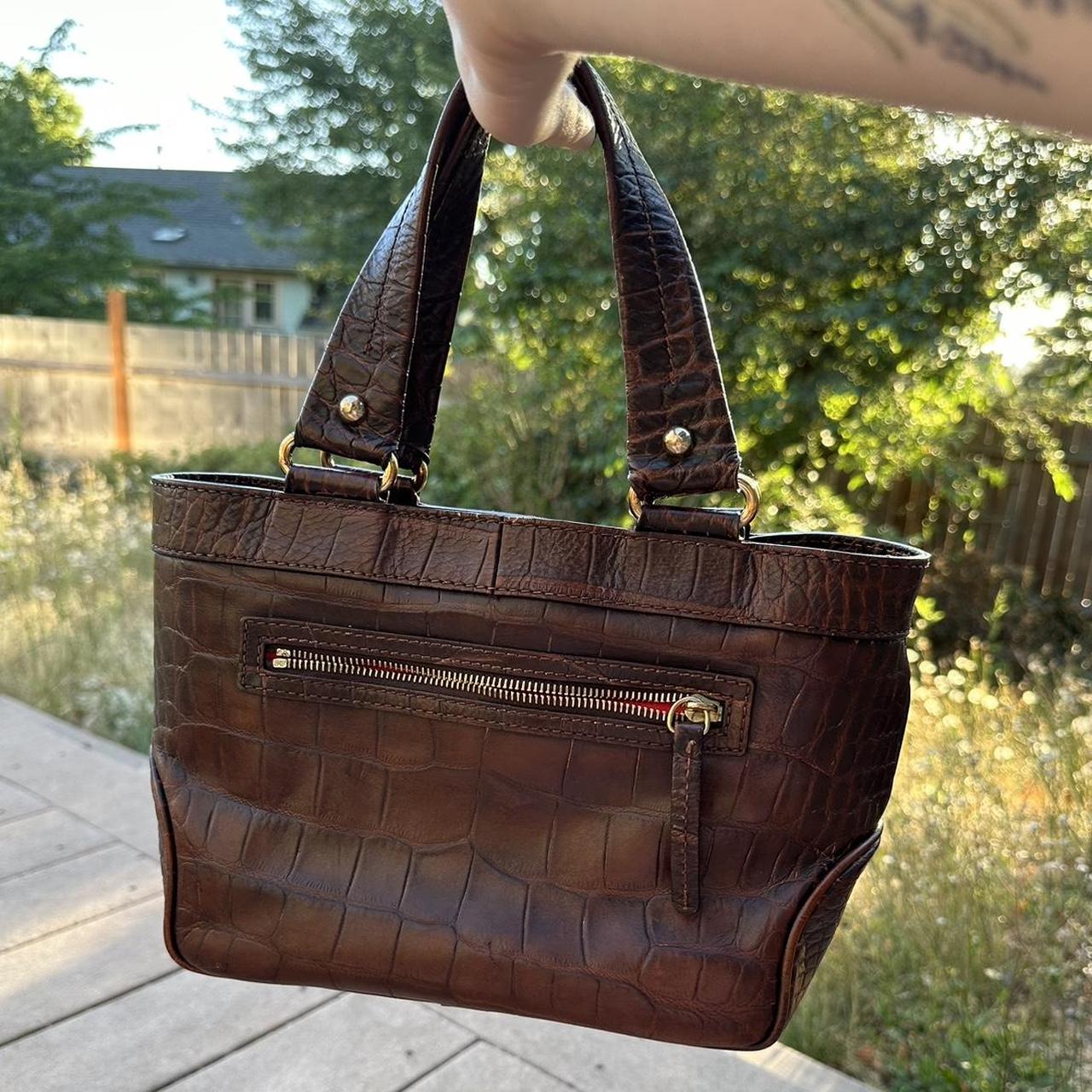 Vintage Dooney & Bourke Purse Brown Leather 1975 Series Satchel