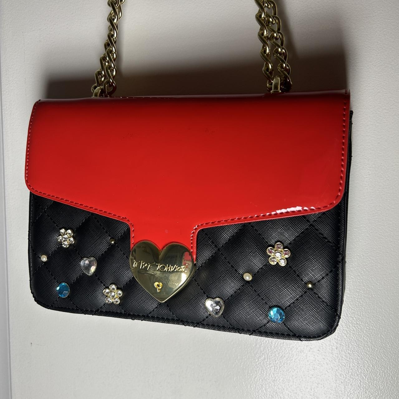 Betsey johnson red and best sale black purse