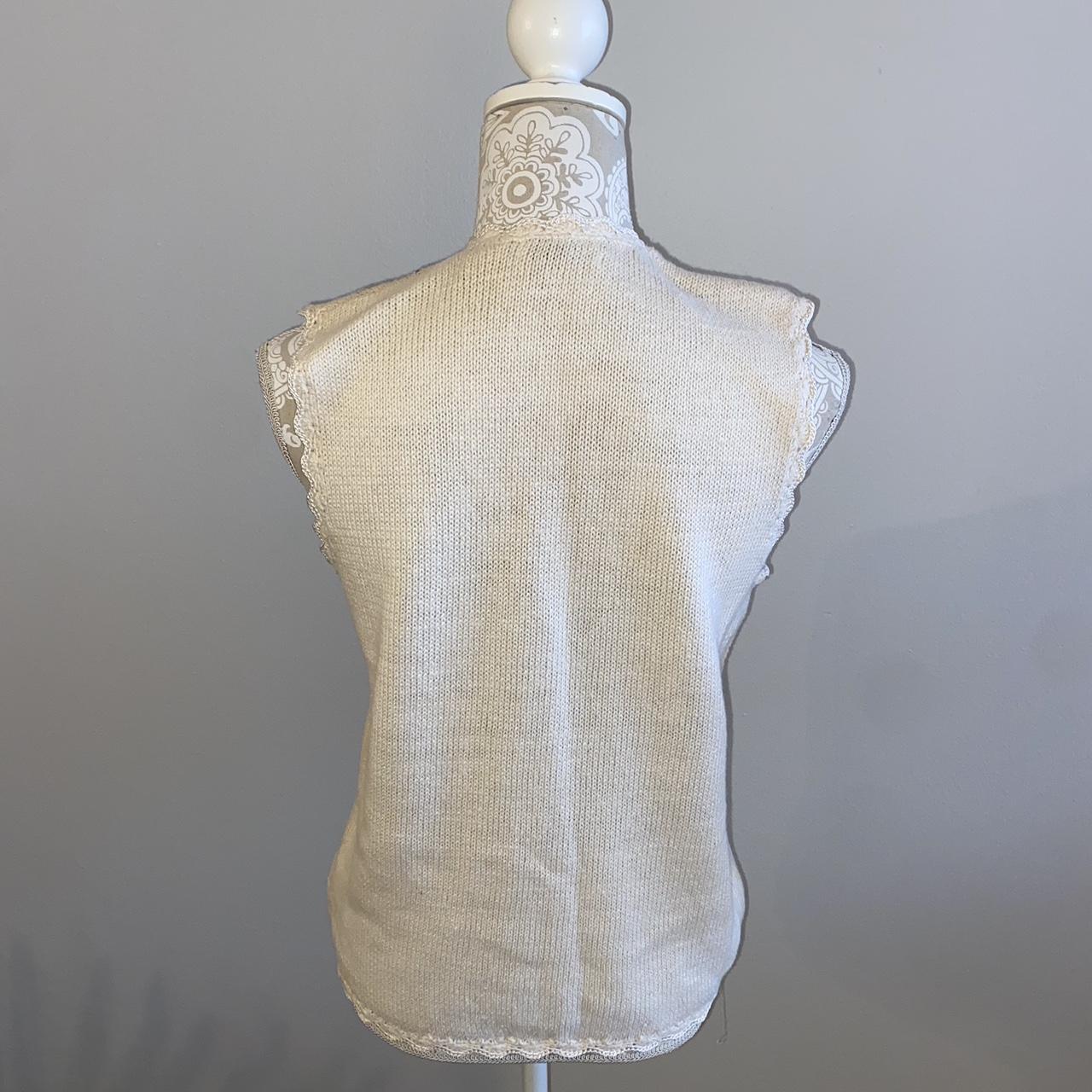 Yarnworks Knit Embroidered Vest Size small Some... - Depop