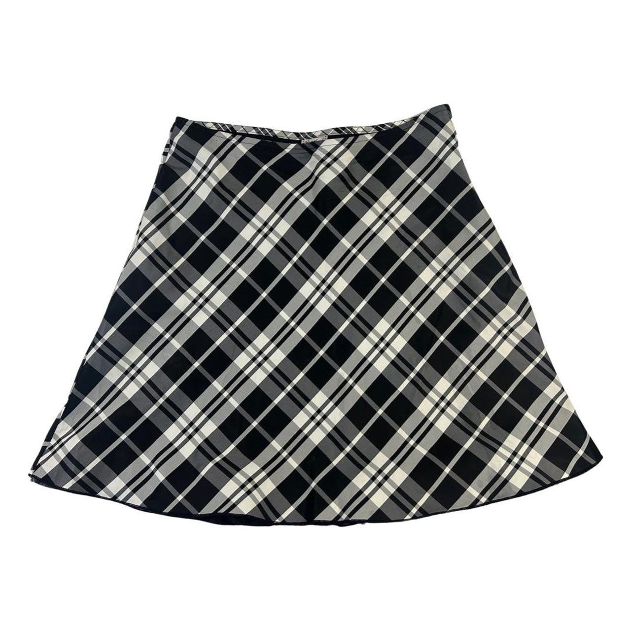 Black and white shop checkered skirt 80s