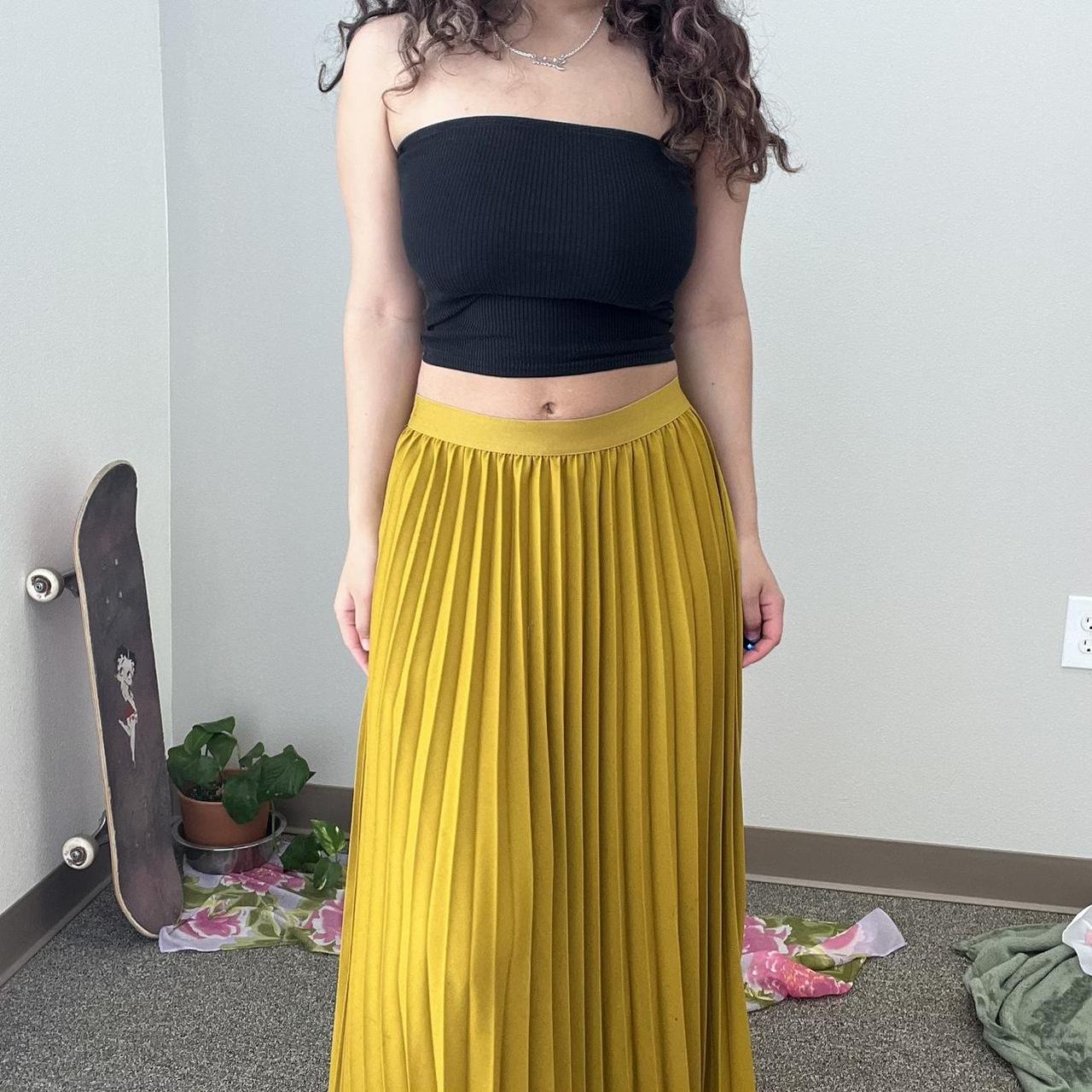 A New Day Yellow Pleated Skirt